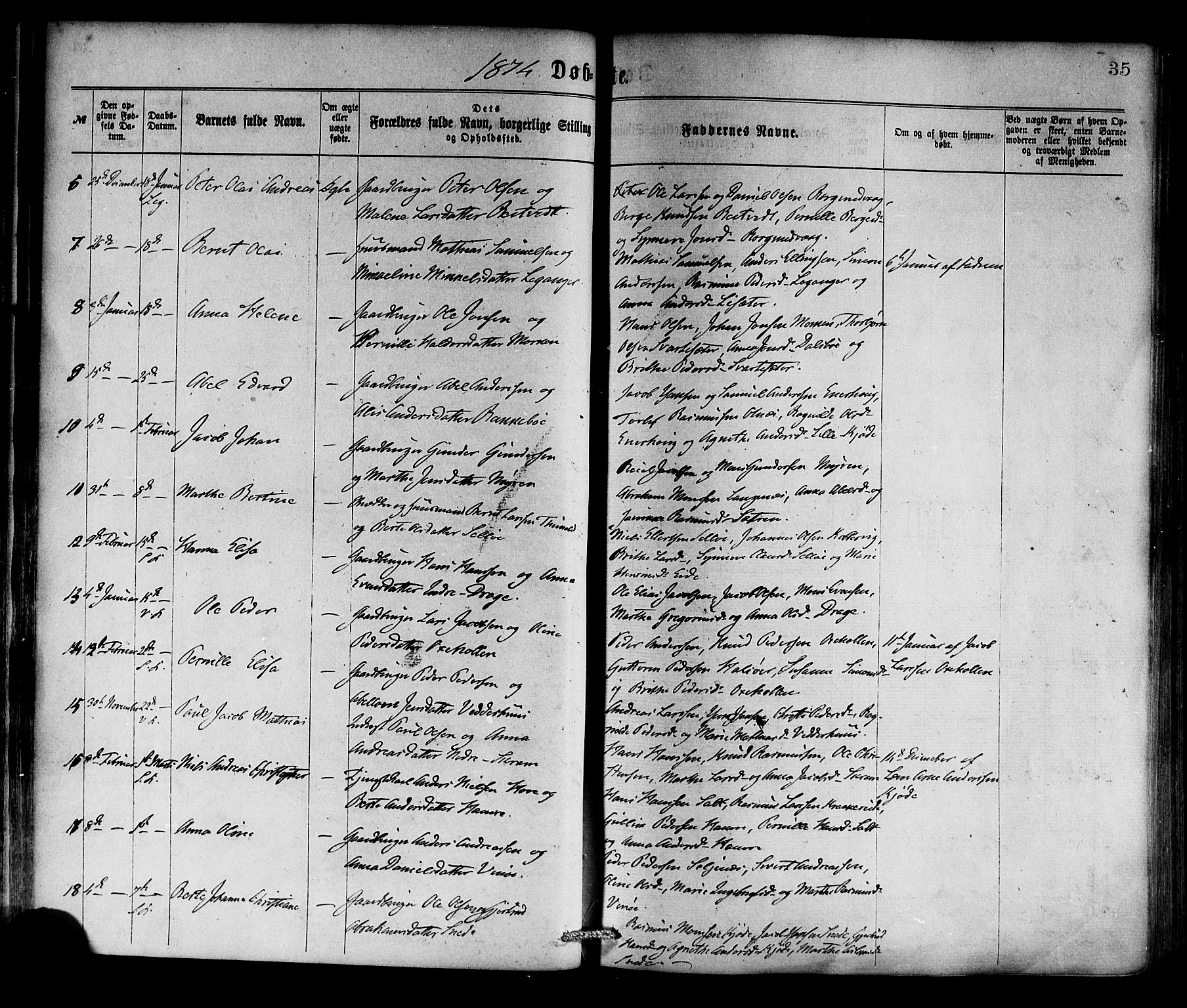 Selje sokneprestembete, SAB/A-99938/H/Ha/Haa/Haaa: Parish register (official) no. A 12, 1870-1880, p. 35