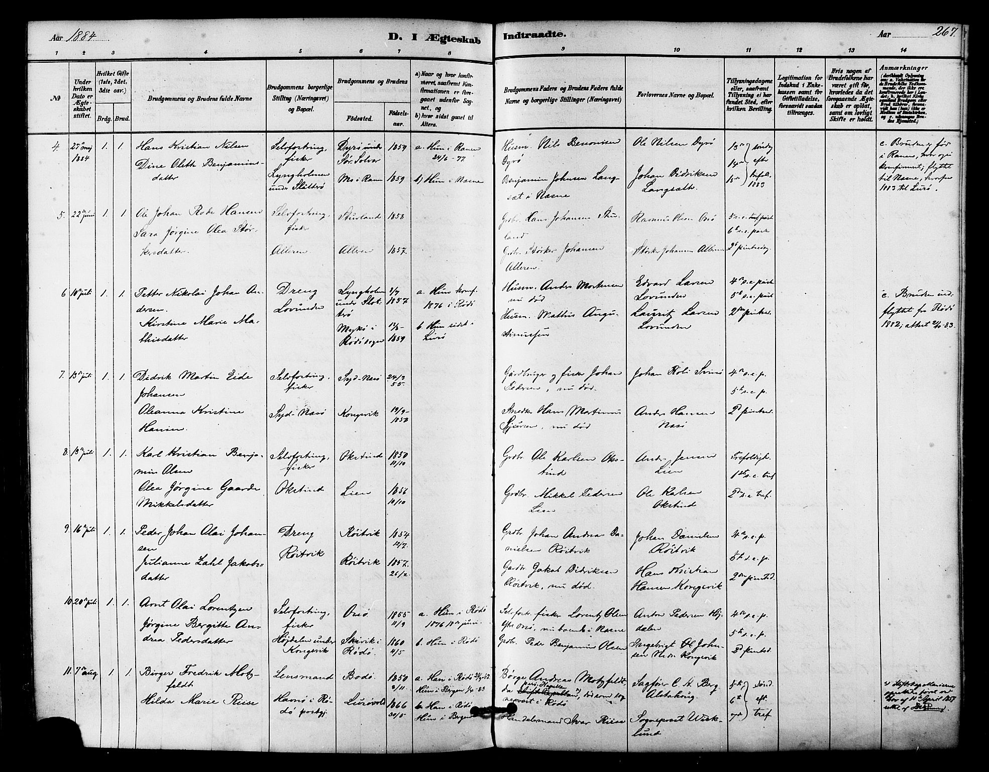 Ministerialprotokoller, klokkerbøker og fødselsregistre - Nordland, AV/SAT-A-1459/839/L0568: Parish register (official) no. 839A05, 1880-1902, p. 267