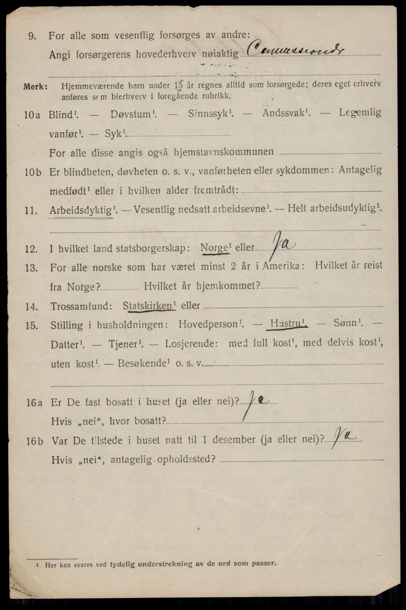 SAT, 1920 census for Trondheim, 1920, p. 109519