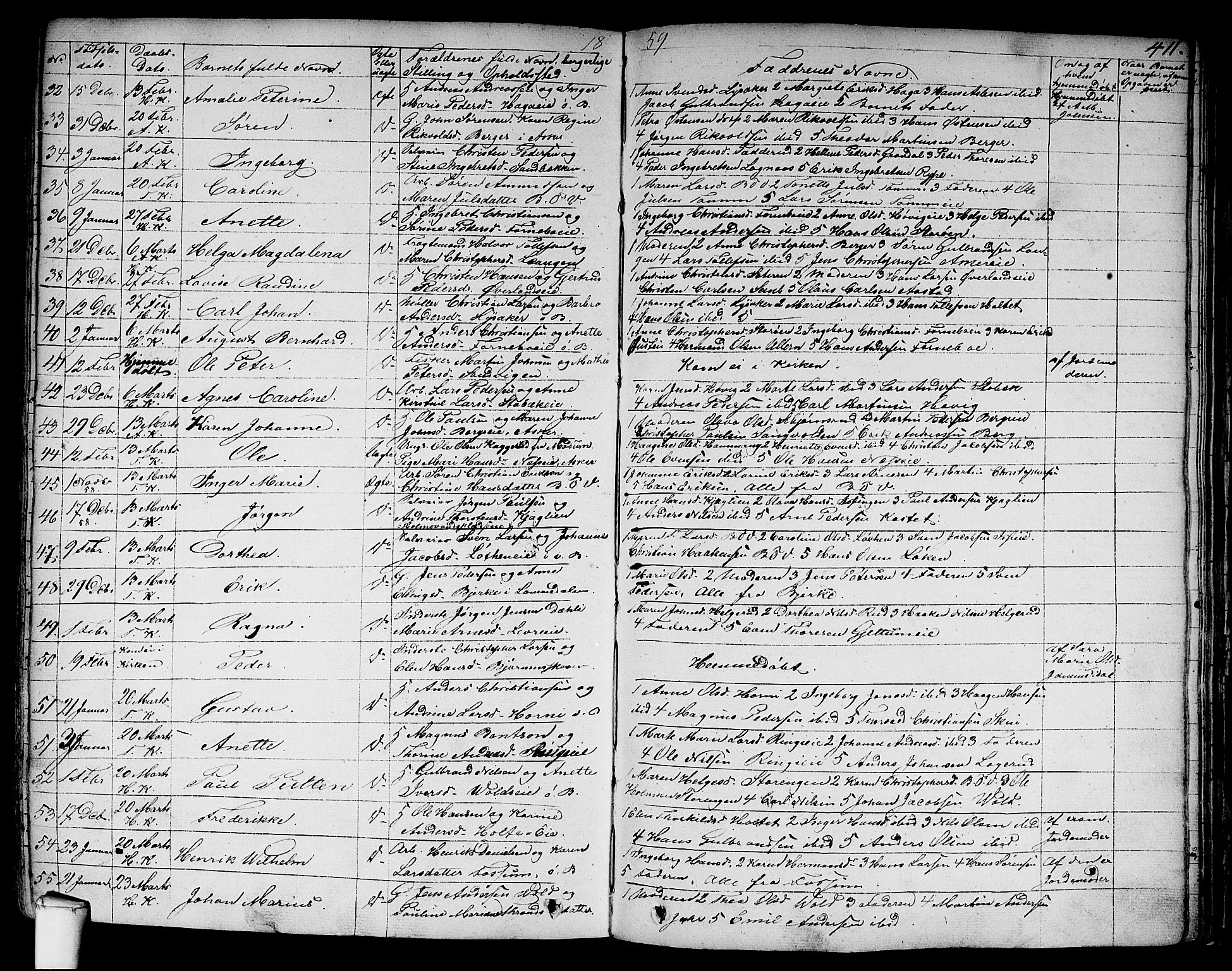 Asker prestekontor Kirkebøker, AV/SAO-A-10256a/F/Fa/L0007: Parish register (official) no. I 7, 1825-1864, p. 411