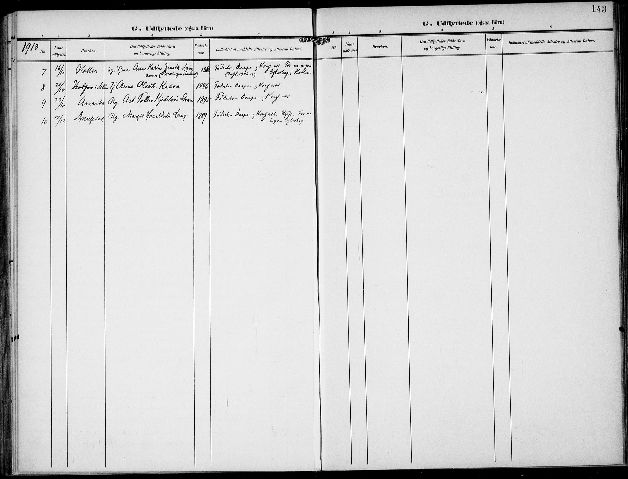 Lunde kirkebøker, SAKO/A-282/F/Fa/L0004: Parish register (official) no. I 4, 1902-1913, p. 143