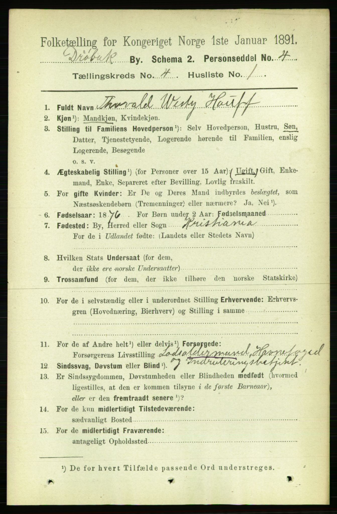 RA, 1891 census for 0203 Drøbak, 1891, p. 2527