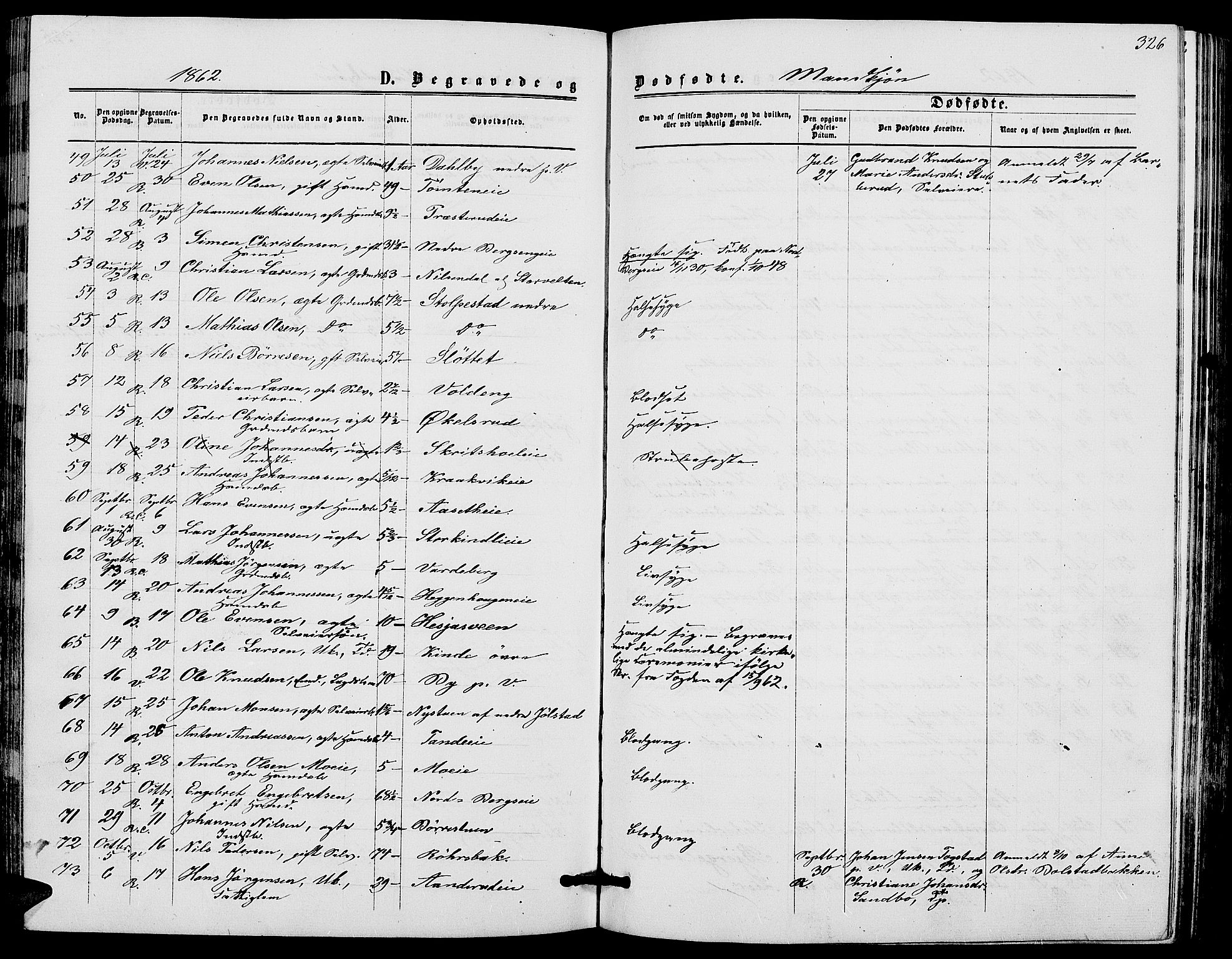 Ringsaker prestekontor, AV/SAH-PREST-014/L/La/L0007: Parish register (copy) no. 7, 1861-1869, p. 326