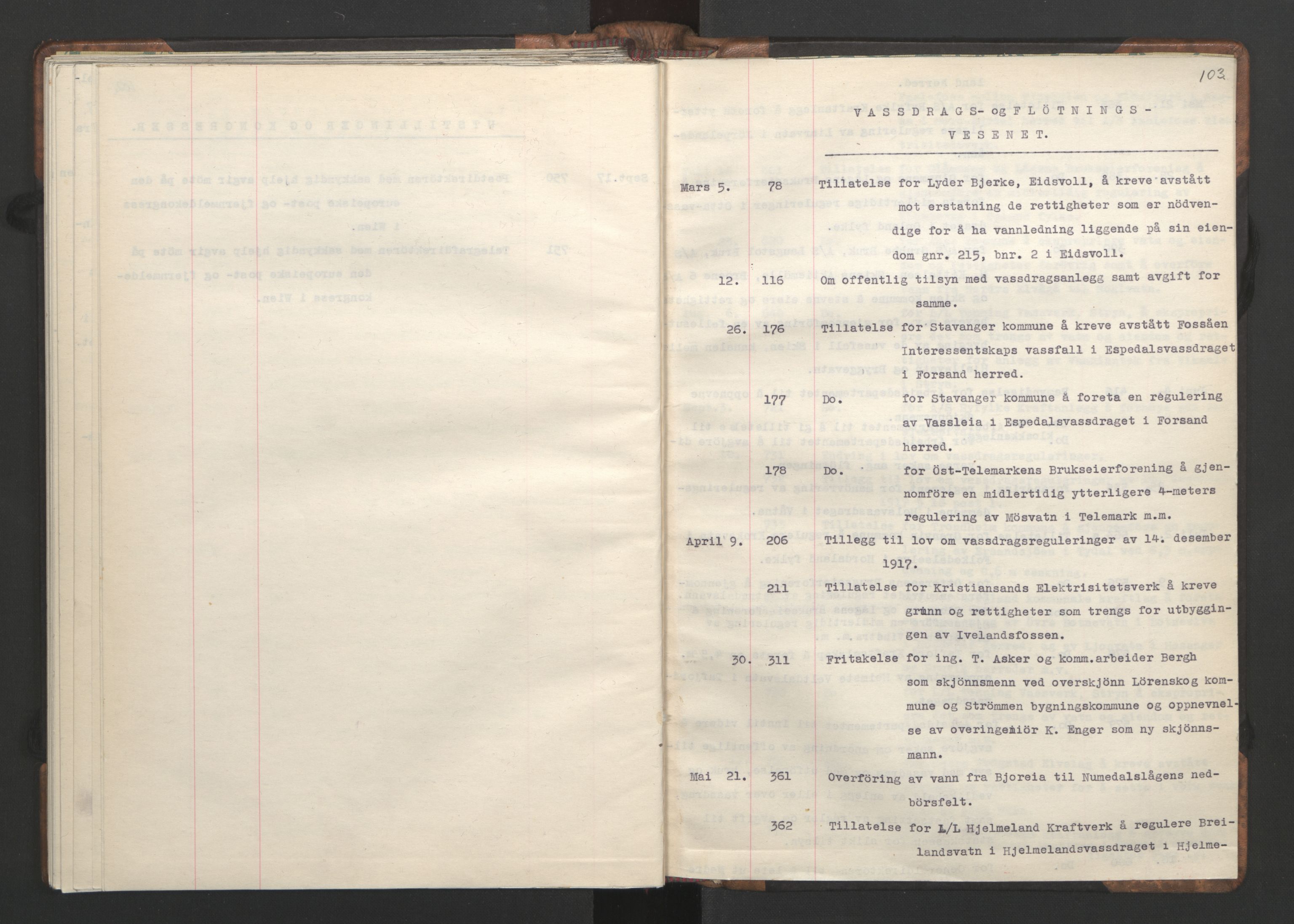 NS-administrasjonen 1940-1945 (Statsrådsekretariatet, de kommisariske statsråder mm), AV/RA-S-4279/D/Da/L0002: Register (RA j.nr. 985/1943, tilgangsnr. 17/1943), 1942, p. 106