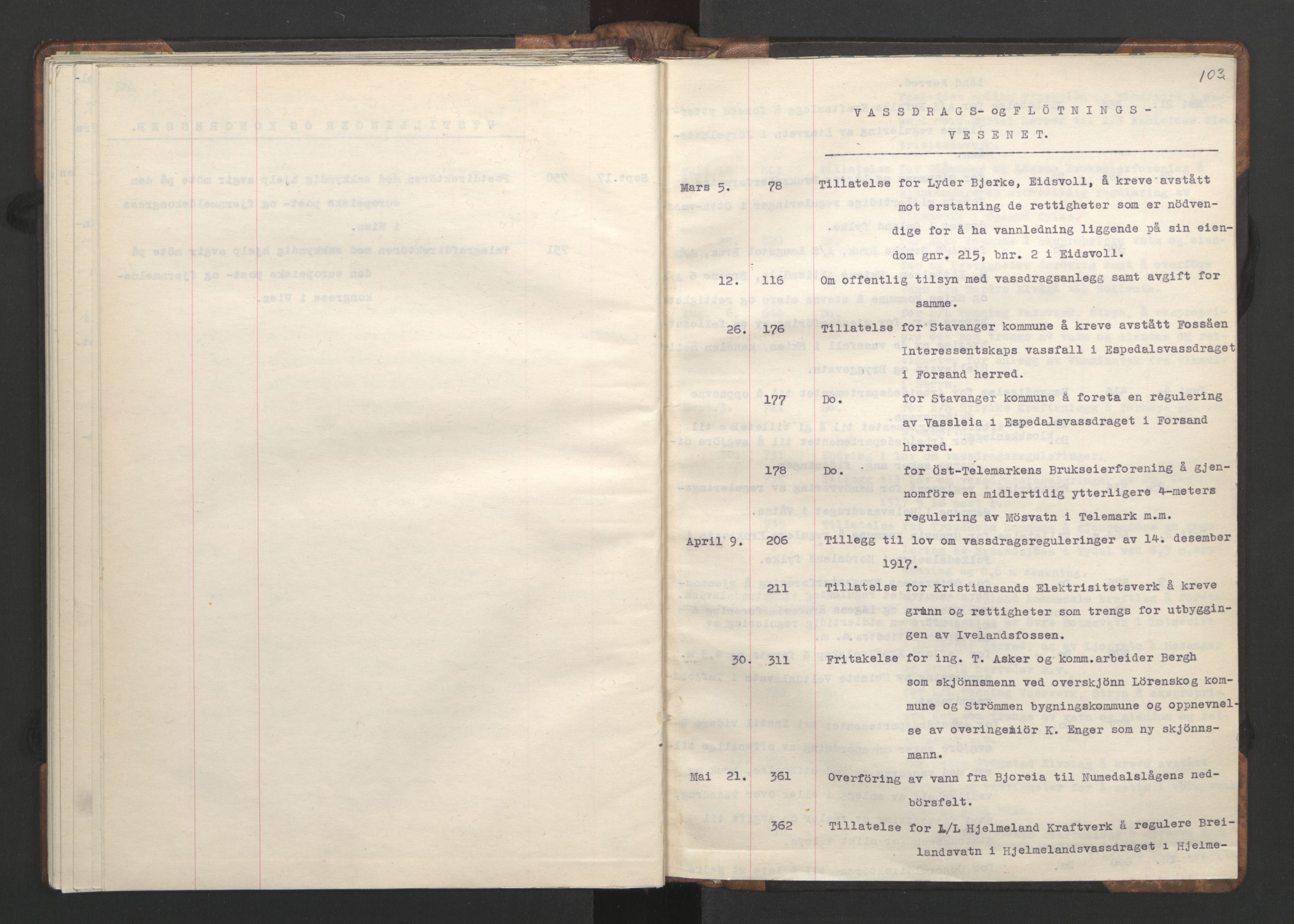 NS-administrasjonen 1940-1945 (Statsrådsekretariatet, de kommisariske statsråder mm), RA/S-4279/D/Da/L0002: Register (RA j.nr. 985/1943, tilgangsnr. 17/1943), 1942, p. 106