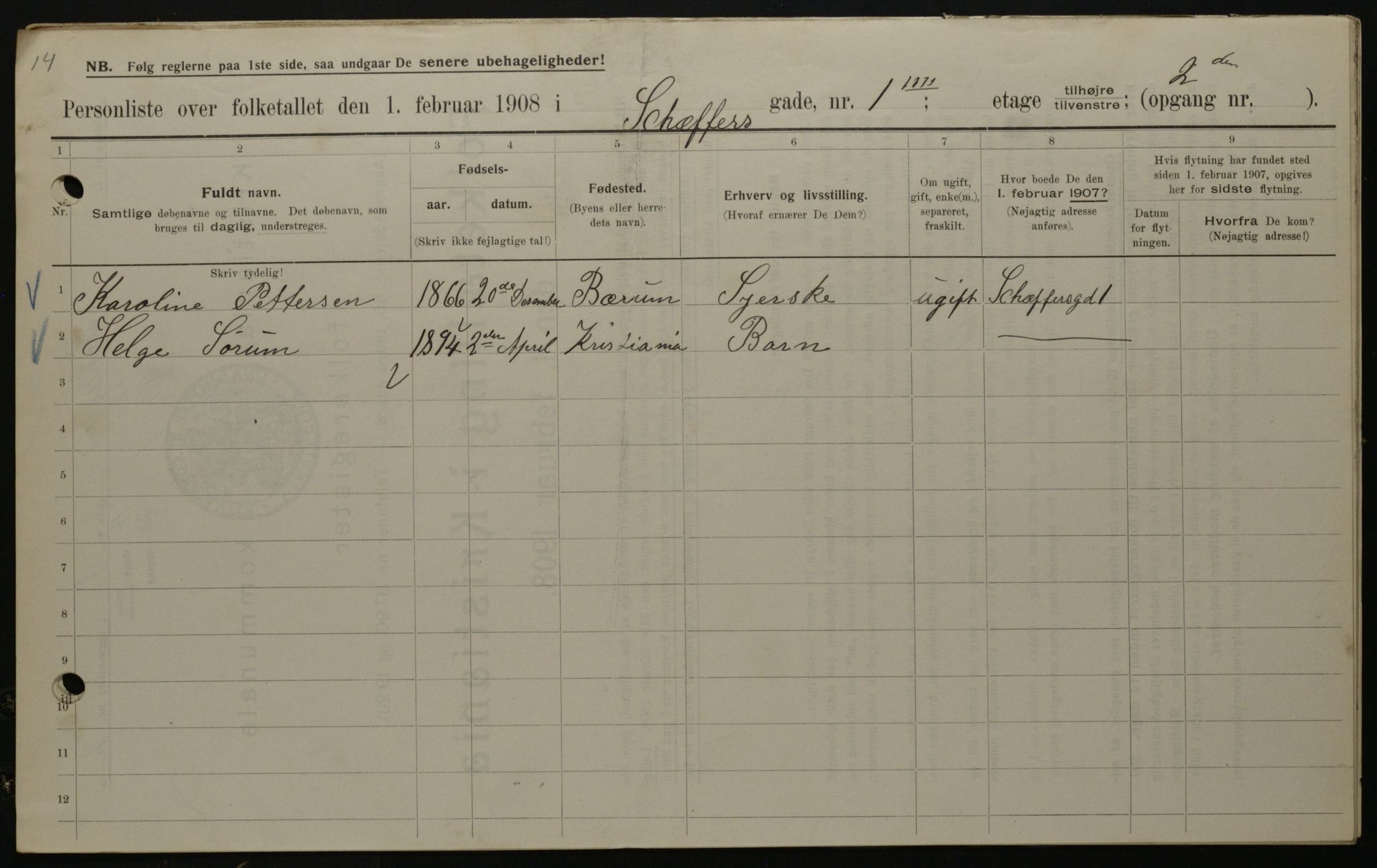 OBA, Municipal Census 1908 for Kristiania, 1908, p. 83656