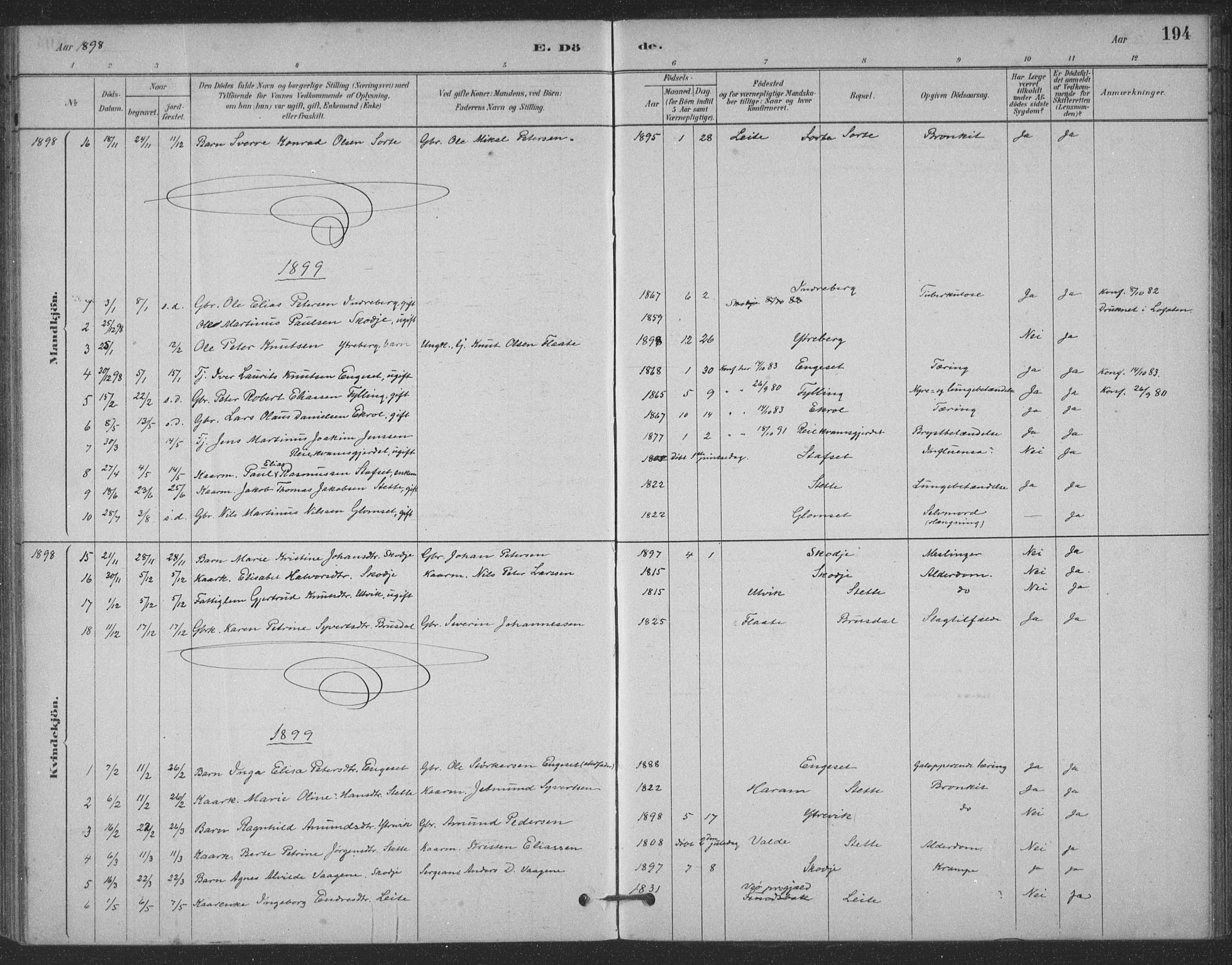 Ministerialprotokoller, klokkerbøker og fødselsregistre - Møre og Romsdal, AV/SAT-A-1454/524/L0356: Parish register (official) no. 524A08, 1880-1899, p. 194