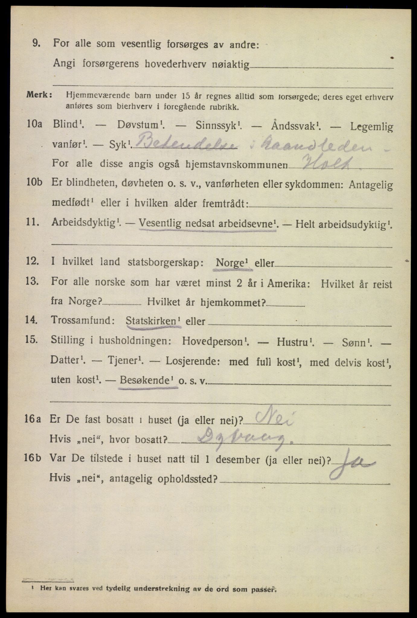 SAK, 1920 census for Holt, 1920, p. 8933