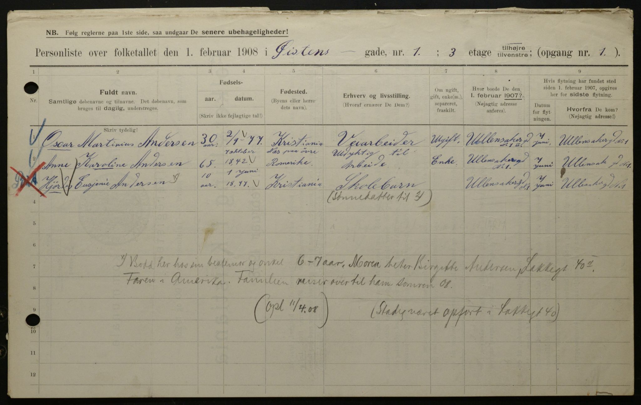 OBA, Municipal Census 1908 for Kristiania, 1908, p. 116978