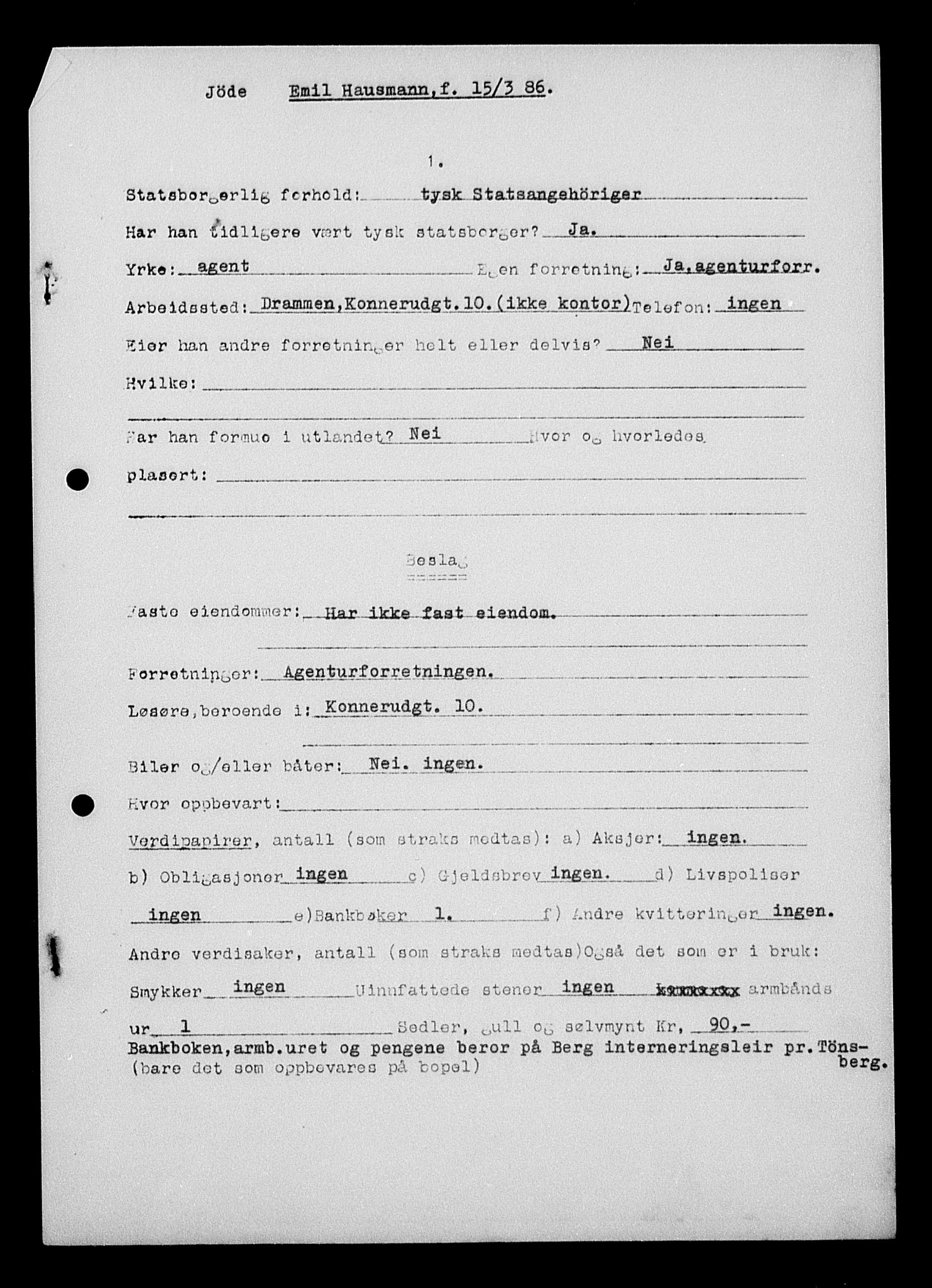 Justisdepartementet, Tilbakeføringskontoret for inndratte formuer, AV/RA-S-1564/H/Hc/Hcd/L0999: --, 1945-1947, p. 12
