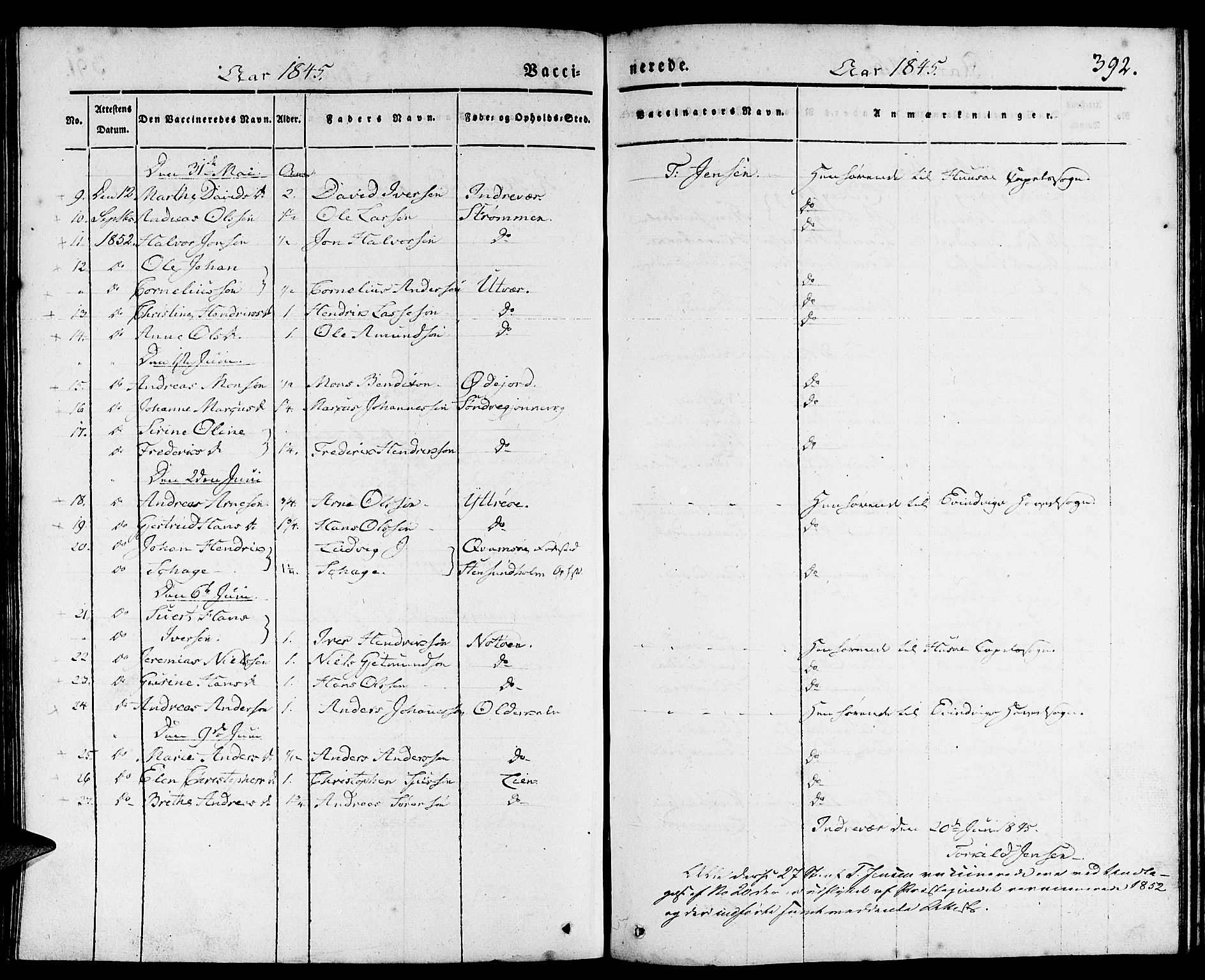 Gulen sokneprestembete, AV/SAB-A-80201/H/Haa/Haaa/L0020: Parish register (official) no. A 20, 1837-1847, p. 392