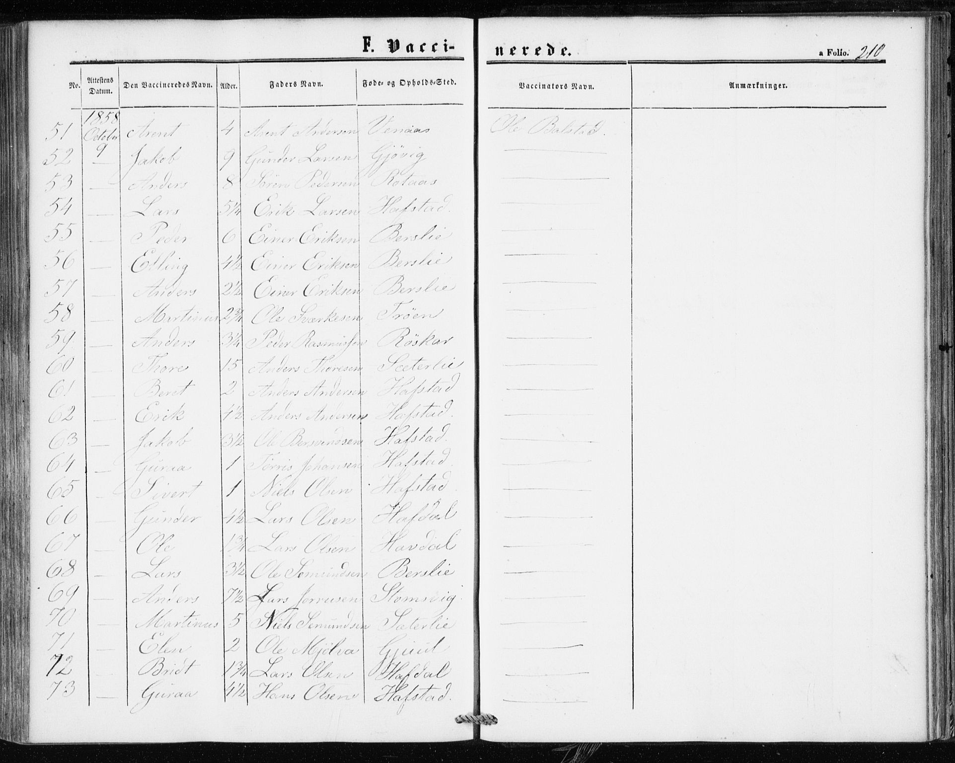 Ministerialprotokoller, klokkerbøker og fødselsregistre - Møre og Romsdal, AV/SAT-A-1454/586/L0985: Parish register (official) no. 586A11, 1857-1866, p. 210