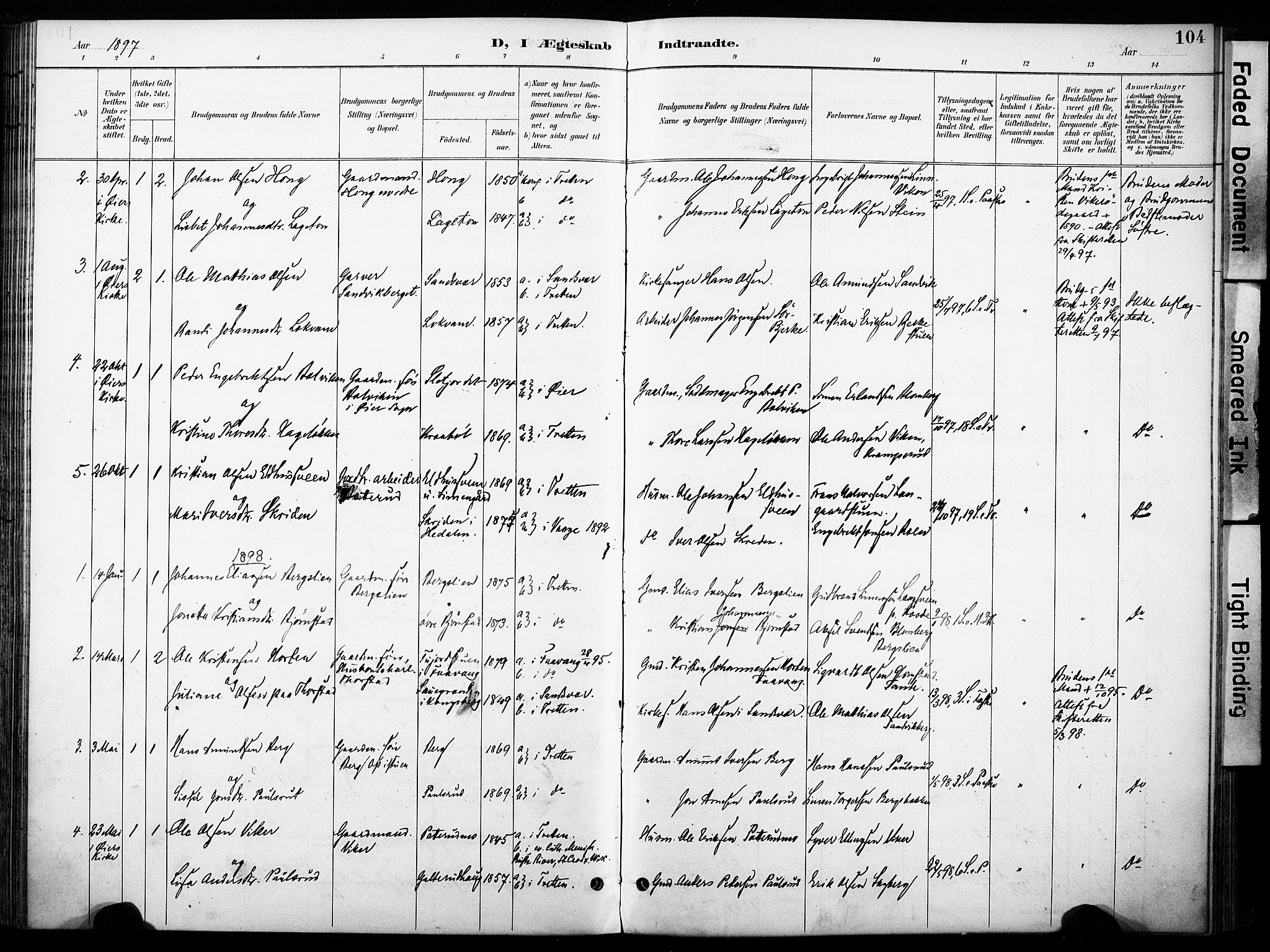 Øyer prestekontor, AV/SAH-PREST-084/H/Ha/Haa/L0011: Parish register (official) no. 11, 1894-1905, p. 104