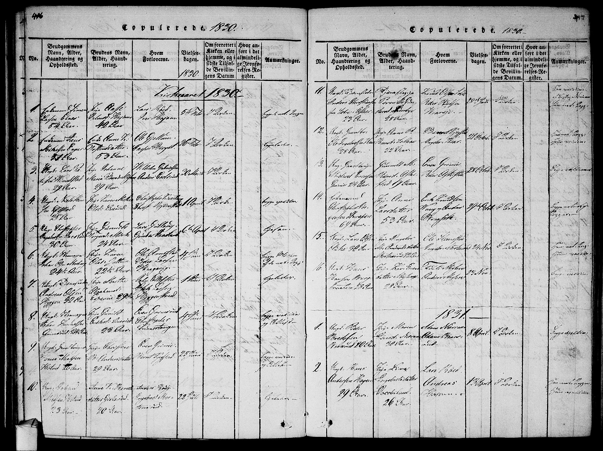 Røyken kirkebøker, SAKO/A-241/F/Fa/L0004: Parish register (official) no. 4, 1814-1832, p. 416-417