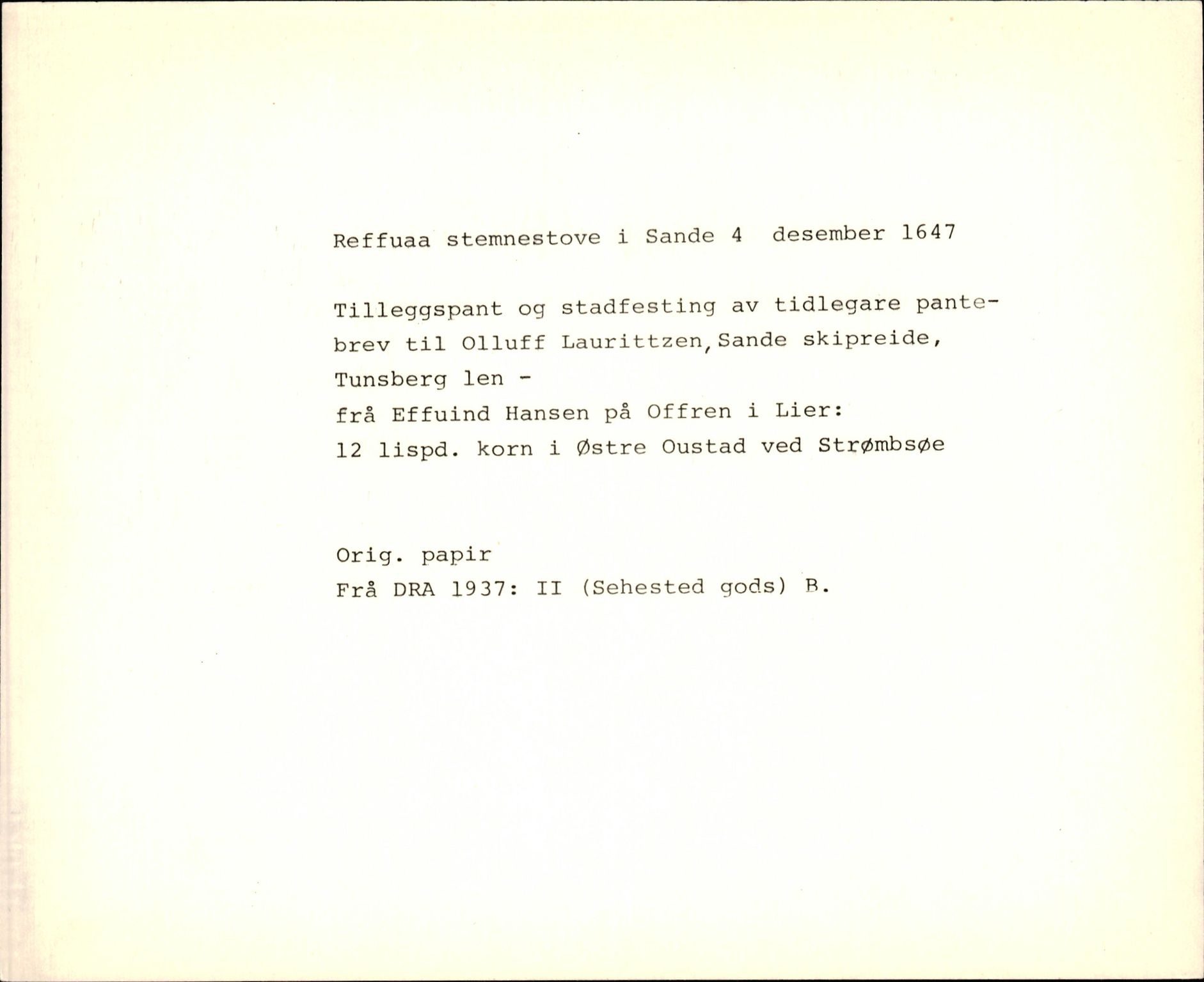 Riksarkivets diplomsamling, AV/RA-EA-5965/F35/F35f/L0001: Regestsedler: Diplomer fra DRA 1937 og 1996, p. 725