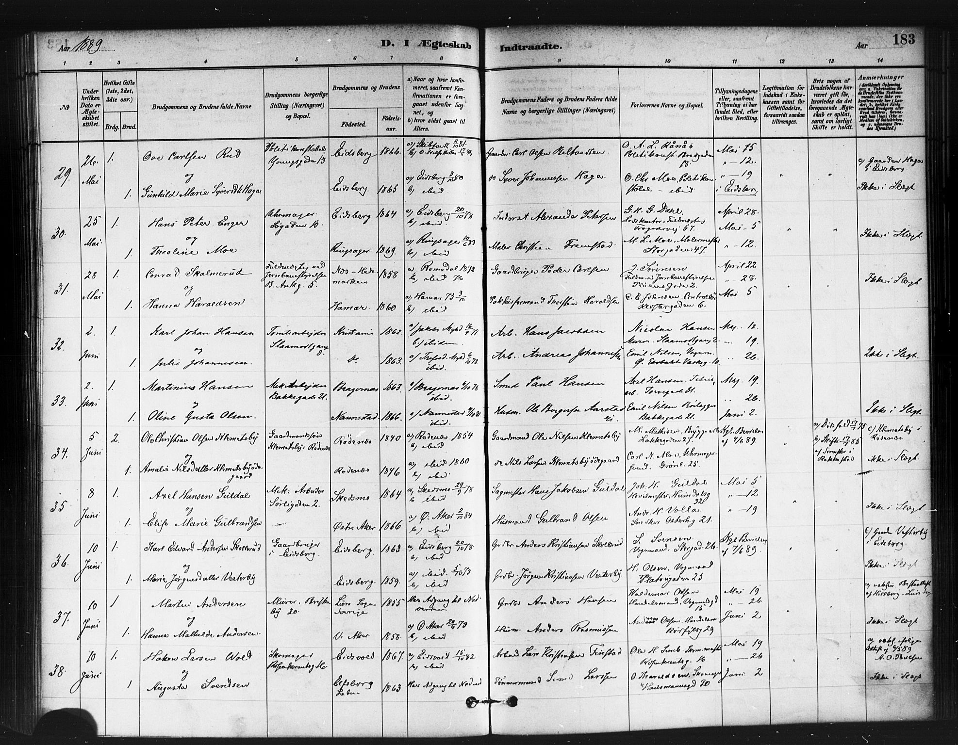 Jakob prestekontor Kirkebøker, SAO/A-10850/F/Fa/L0004: Parish register (official) no. 4, 1880-1894, p. 183
