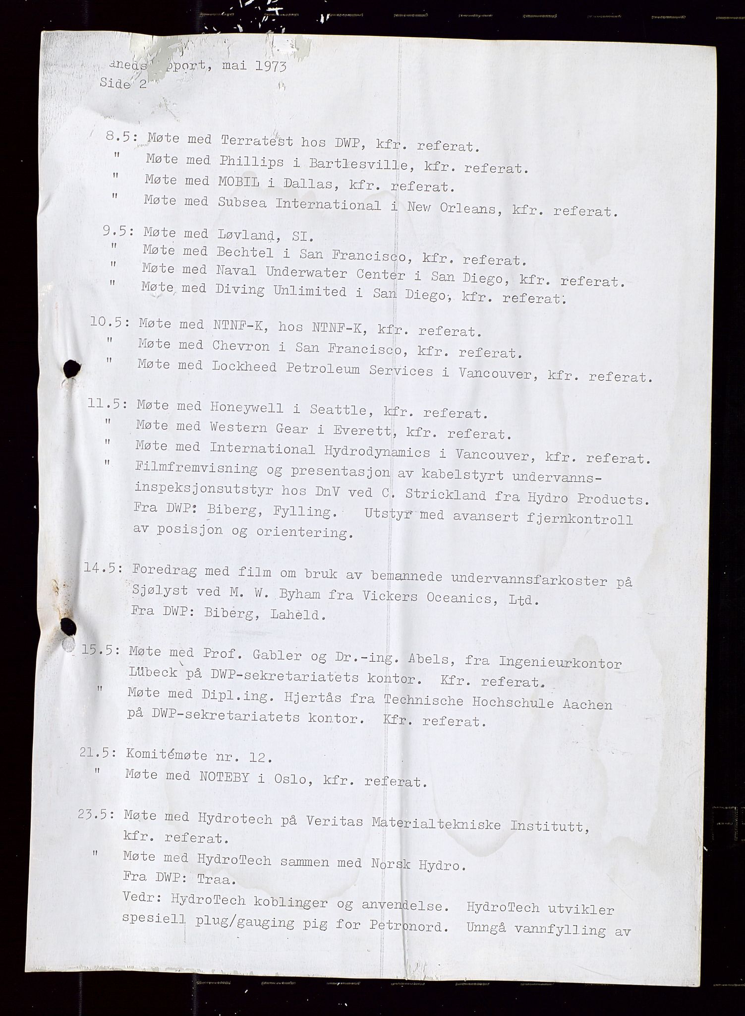 Industridepartementet, Oljekontoret, AV/SAST-A-101348/Di/L0001: DWP, møter juni - november, komiteemøter nr. 19 - 26, 1973-1974, p. 495