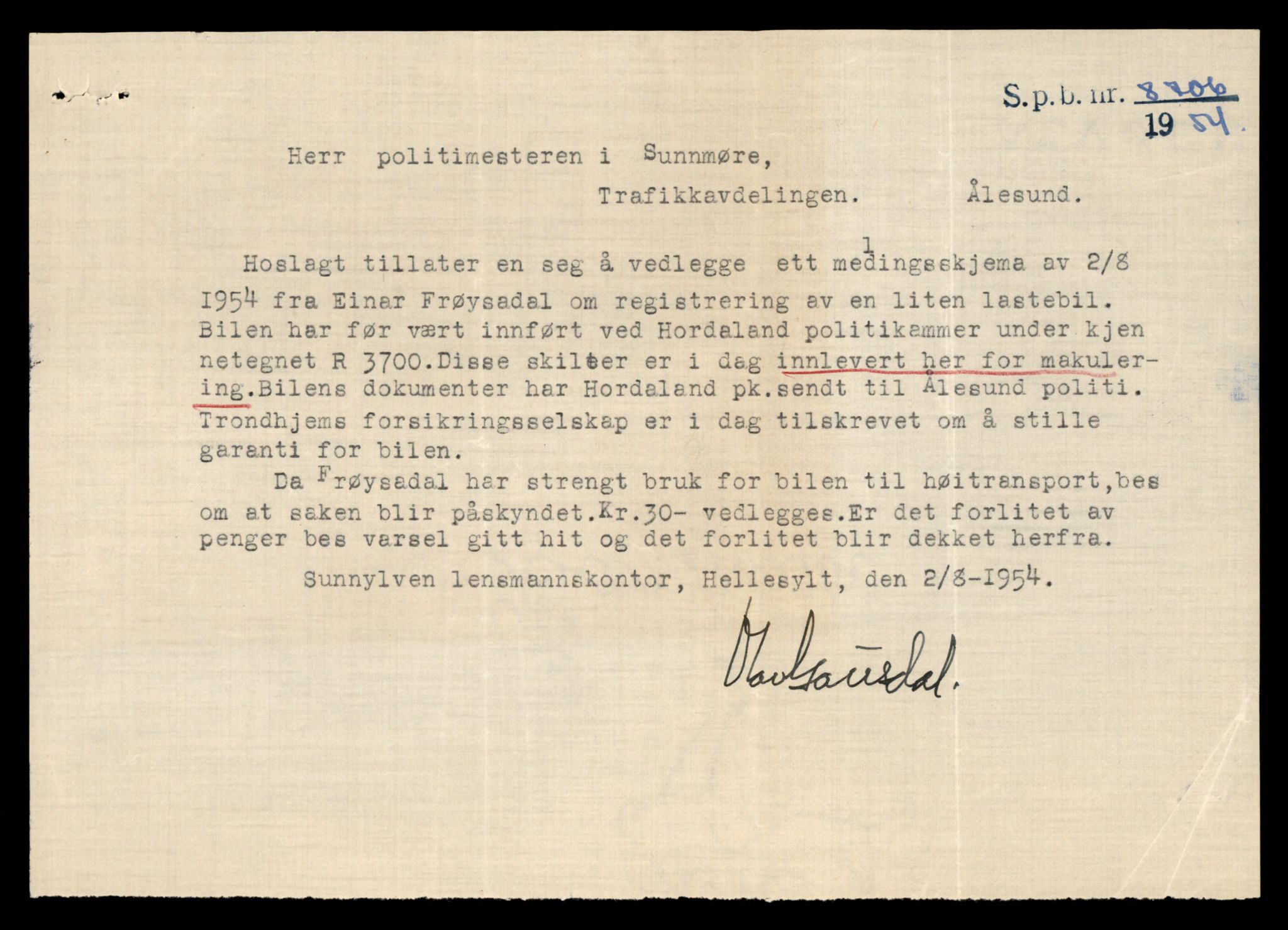 Møre og Romsdal vegkontor - Ålesund trafikkstasjon, AV/SAT-A-4099/F/Fe/L0035: Registreringskort for kjøretøy T 12653 - T 12829, 1927-1998, p. 1018
