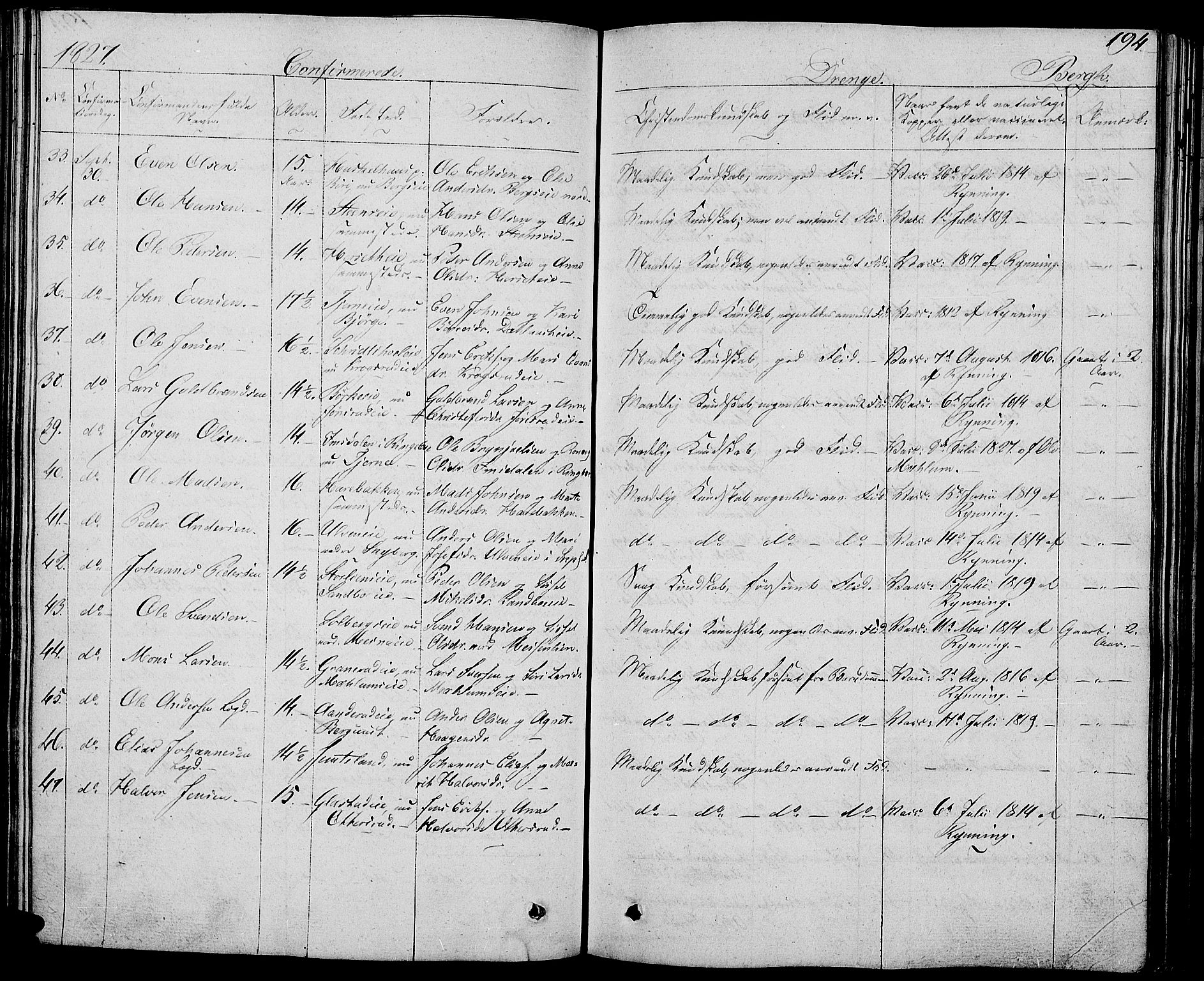 Ringsaker prestekontor, AV/SAH-PREST-014/L/La/L0004: Parish register (copy) no. 4, 1827-1838, p. 194