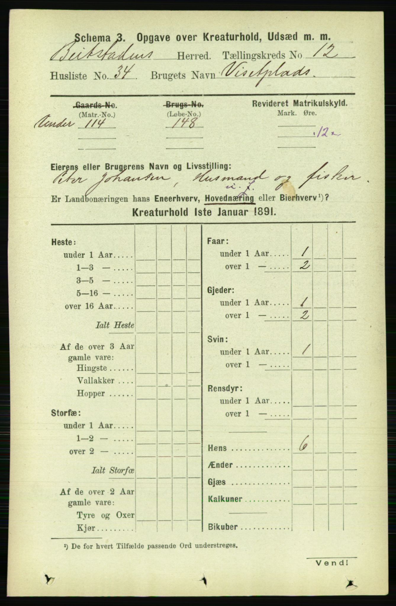 RA, 1891 census for 1727 Beitstad, 1891, p. 6459