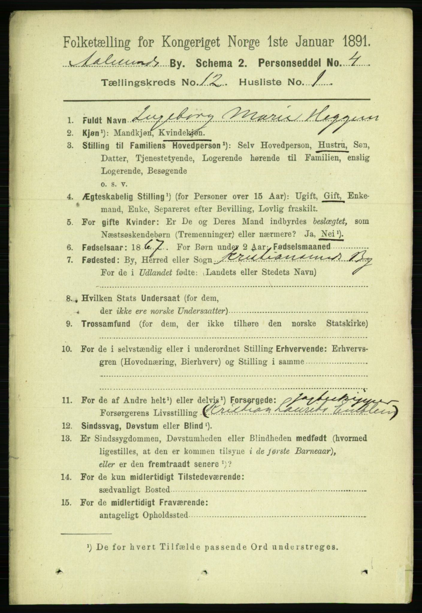 RA, 1891 census for 1501 Ålesund, 1891, p. 7493
