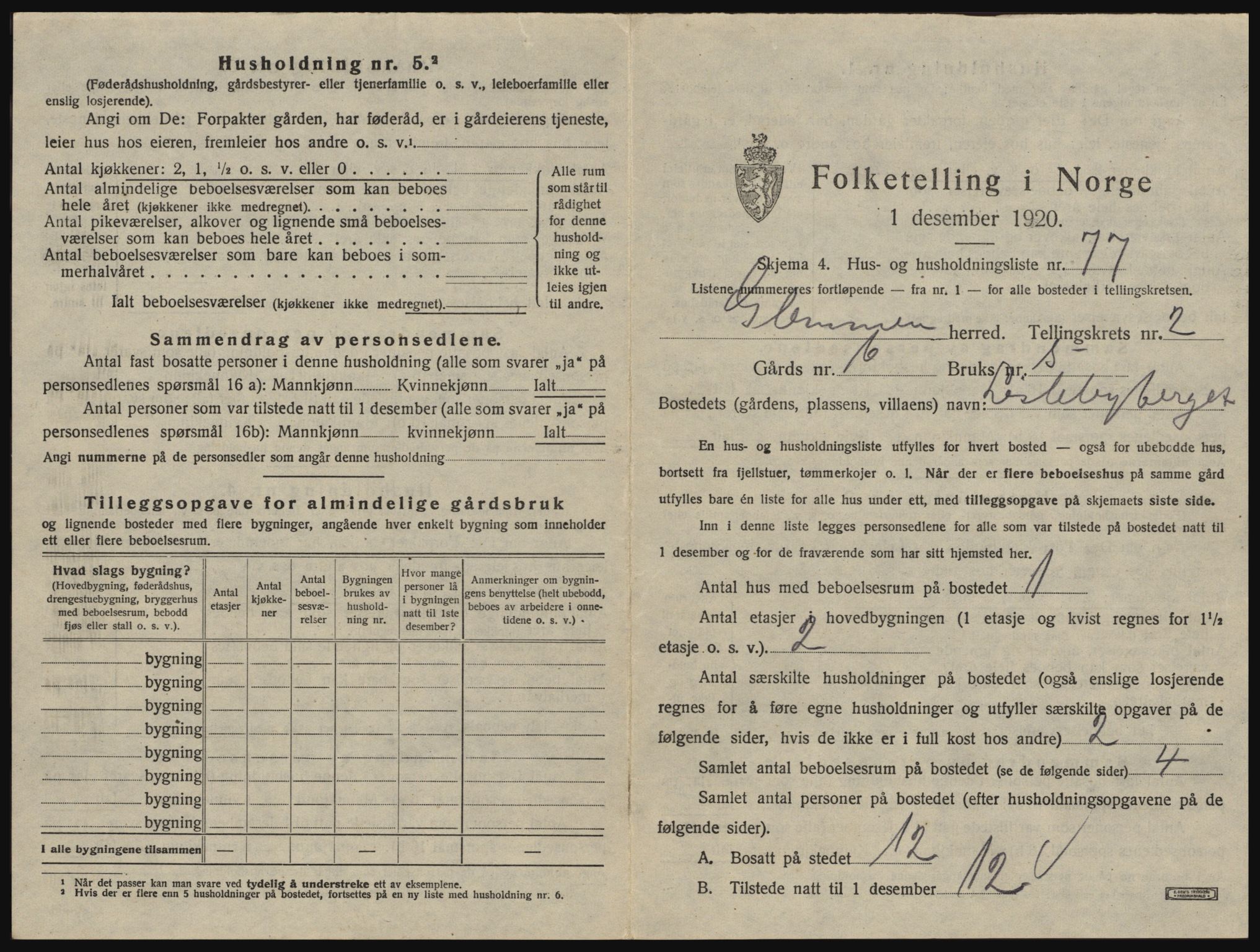 SAO, 1920 census for Glemmen, 1920, p. 353