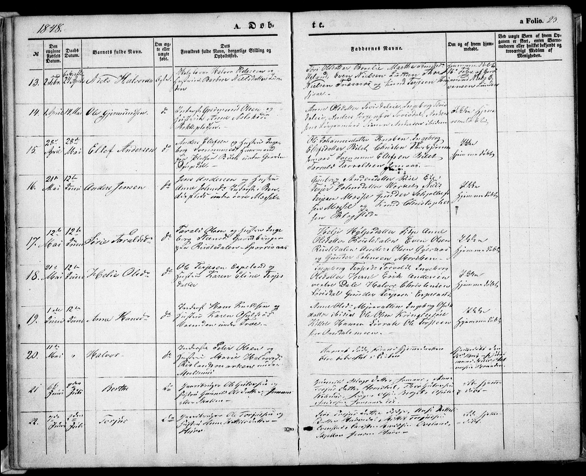 Froland sokneprestkontor, AV/SAK-1111-0013/F/Fa/L0002: Parish register (official) no. A 2, 1845-1863, p. 23