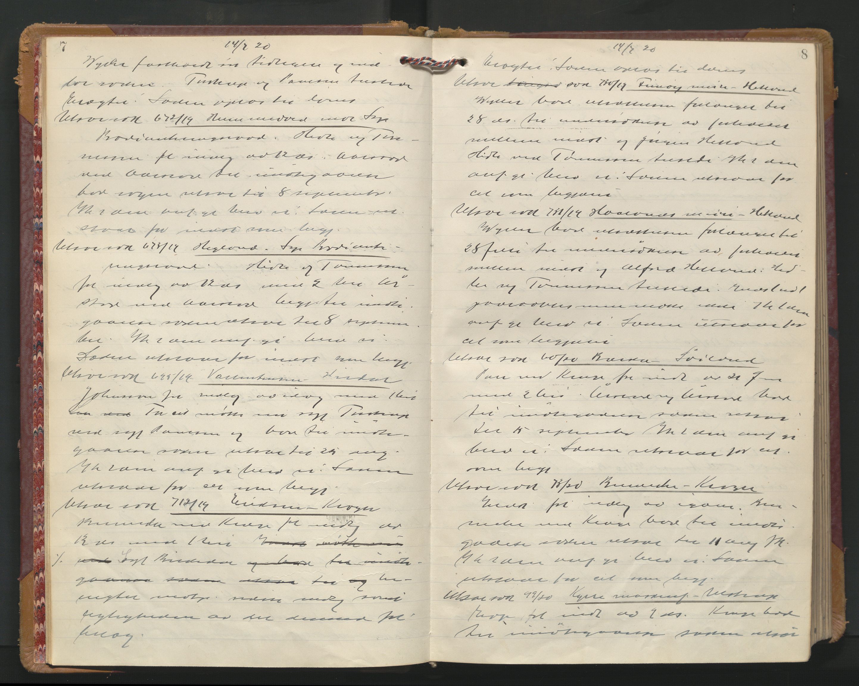 Stavanger byrett, AV/SAST-A-100455/001/3/320/3201BA/L0001: Bytingprotokoll, 1920-1921, p. 7-8