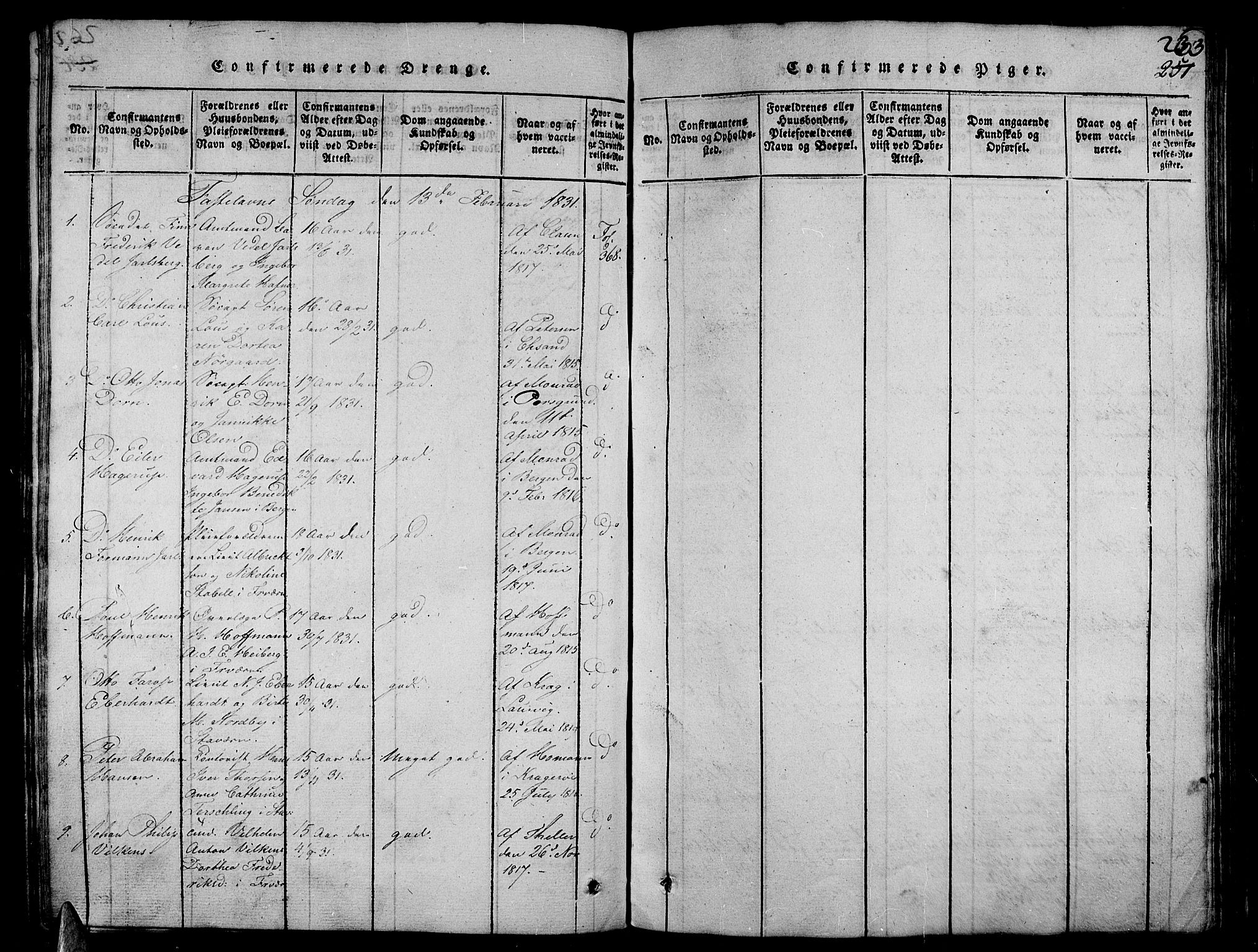 Stavern kirkebøker, AV/SAKO-A-318/G/Ga/L0001: Parish register (copy) no. 1, 1817-1841, p. 263