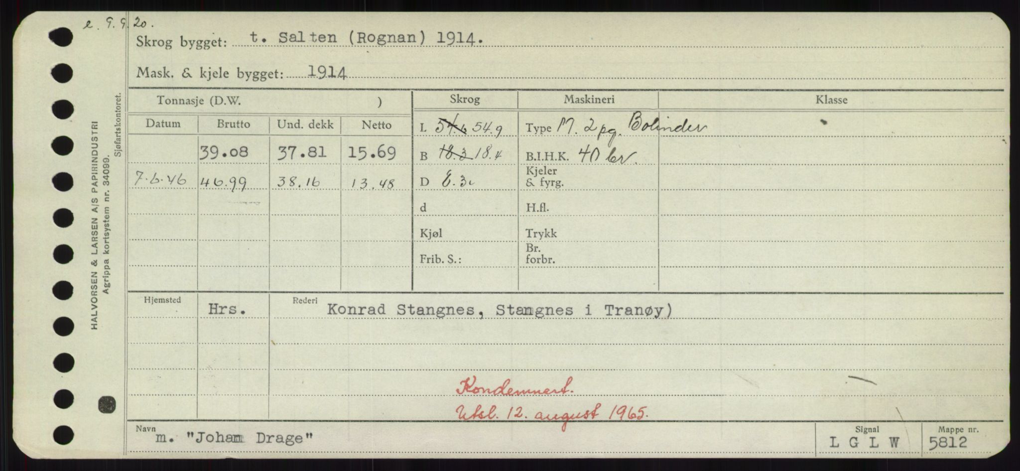 Sjøfartsdirektoratet med forløpere, Skipsmålingen, RA/S-1627/H/Hd/L0019: Fartøy, J, p. 449