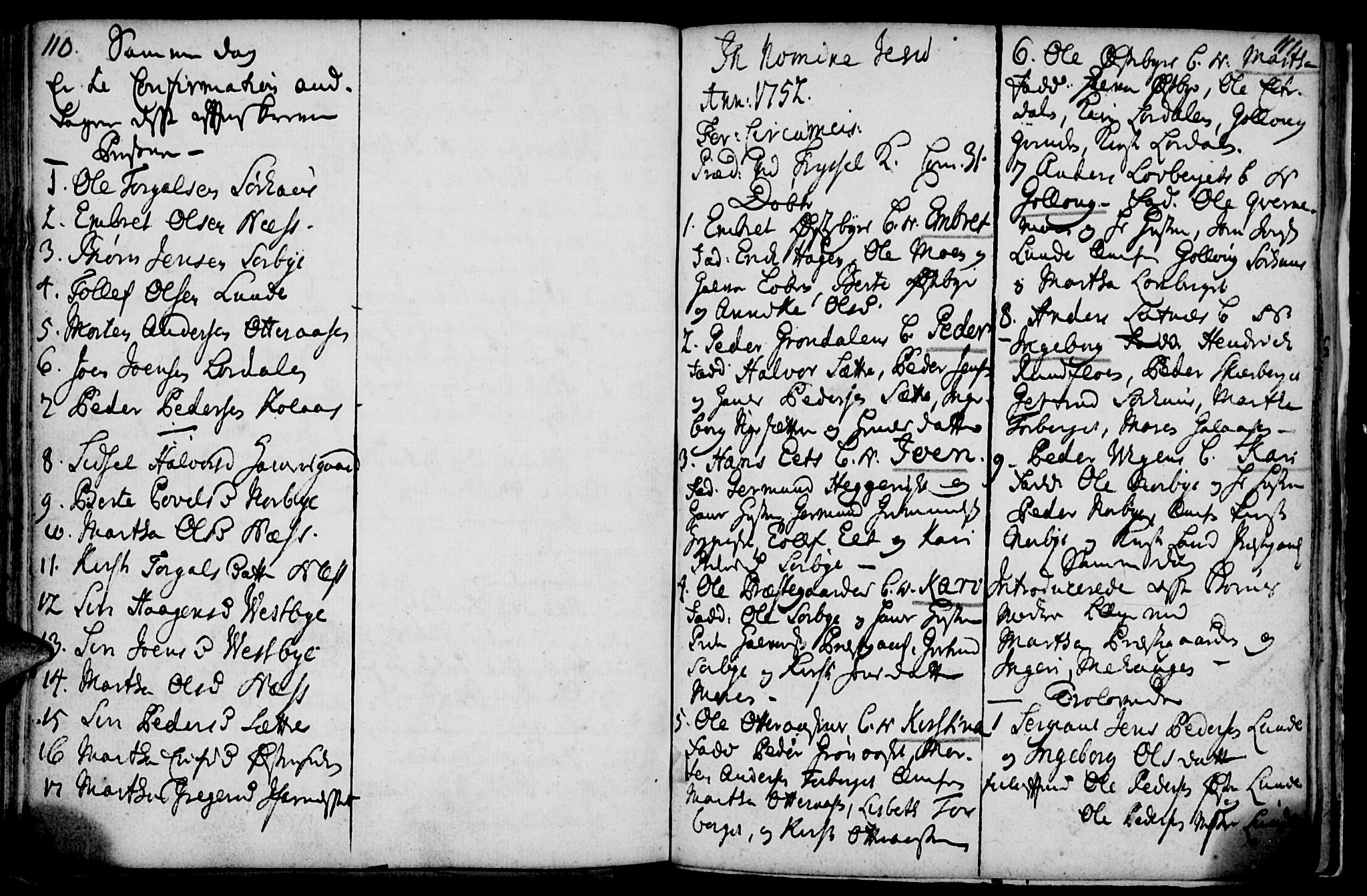 Elverum prestekontor, AV/SAH-PREST-044/H/Ha/Haa/L0001: Parish register (official) no. 1, 1730-1760, p. 110-111