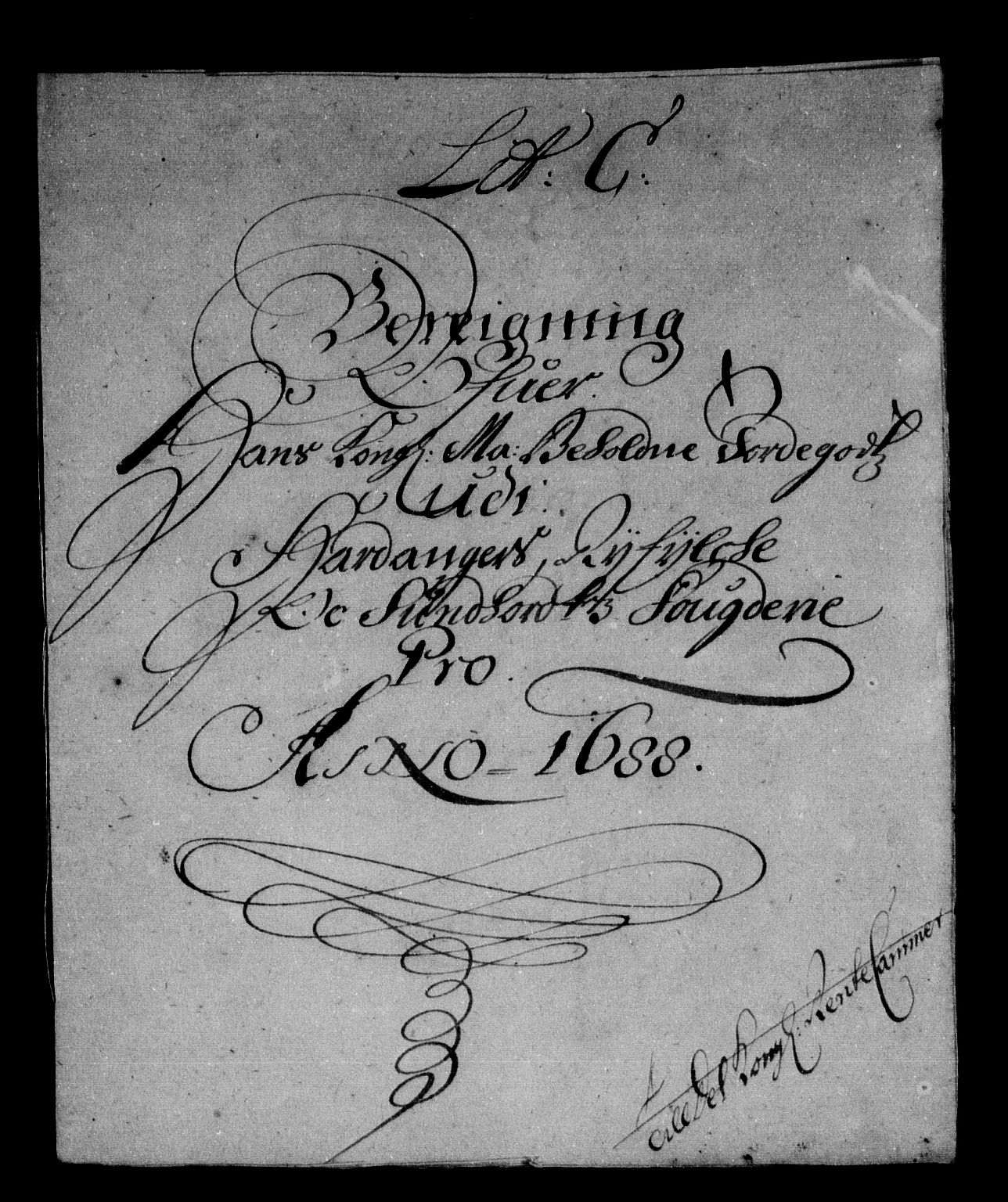 Rentekammeret inntil 1814, Reviderte regnskaper, Stiftamtstueregnskaper, Bergen stiftamt, AV/RA-EA-6043/R/Rc/L0086: Bergen stiftamt, 1688