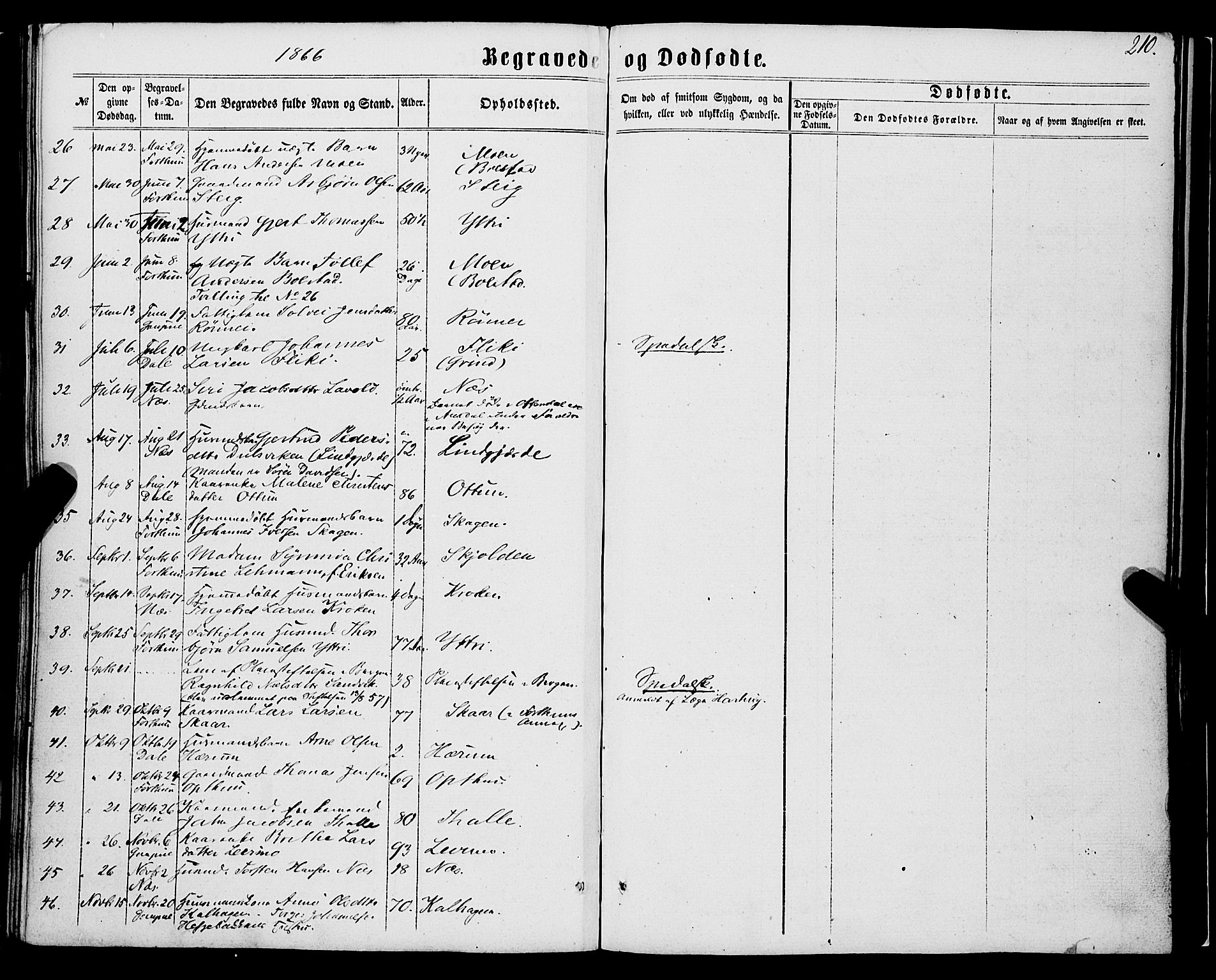 Luster sokneprestembete, SAB/A-81101/H/Haa/Haaa/L0008: Parish register (official) no. A 8, 1860-1870, p. 210