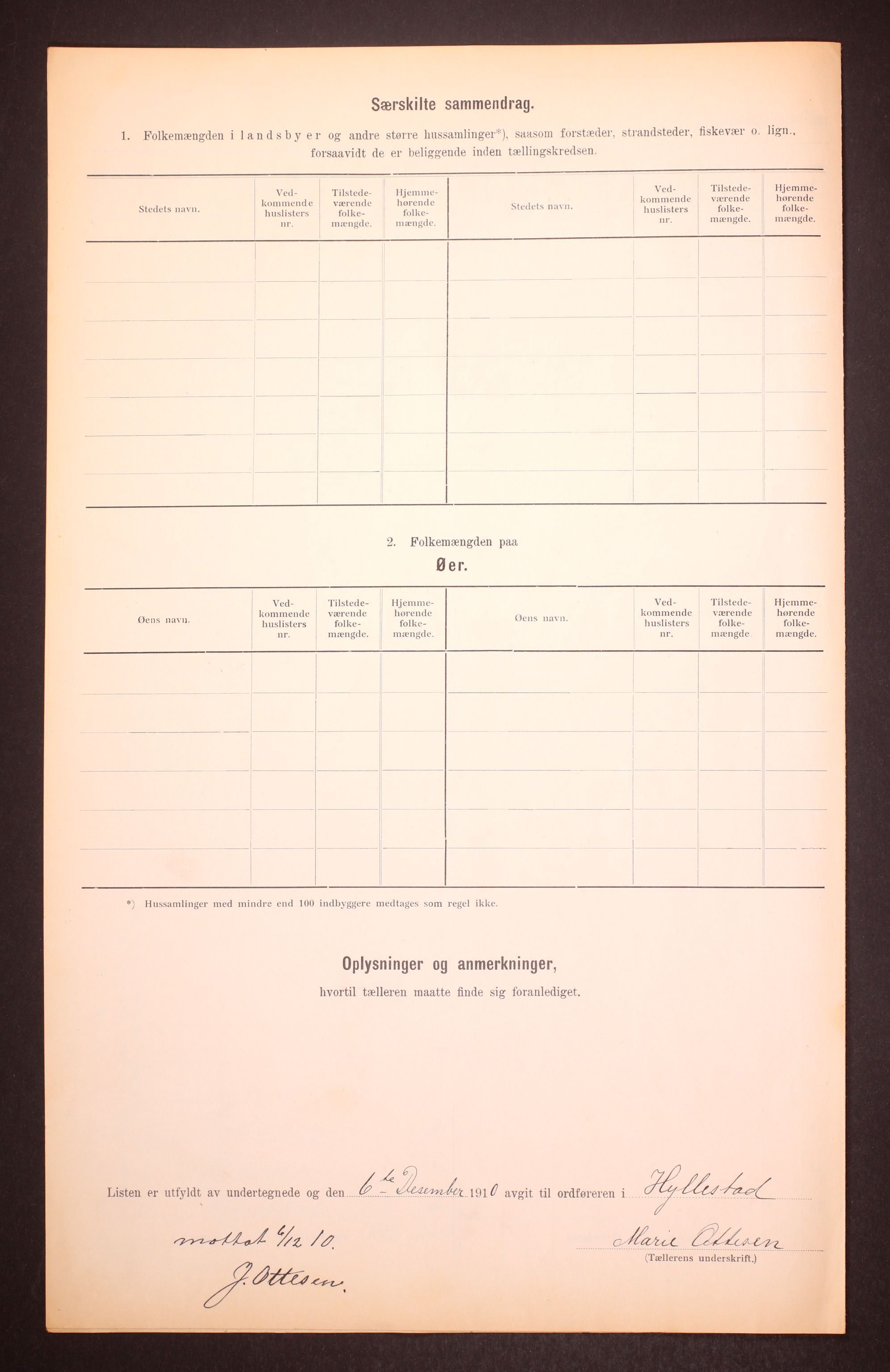 RA, 1910 census for Hyllestad, 1910, p. 6