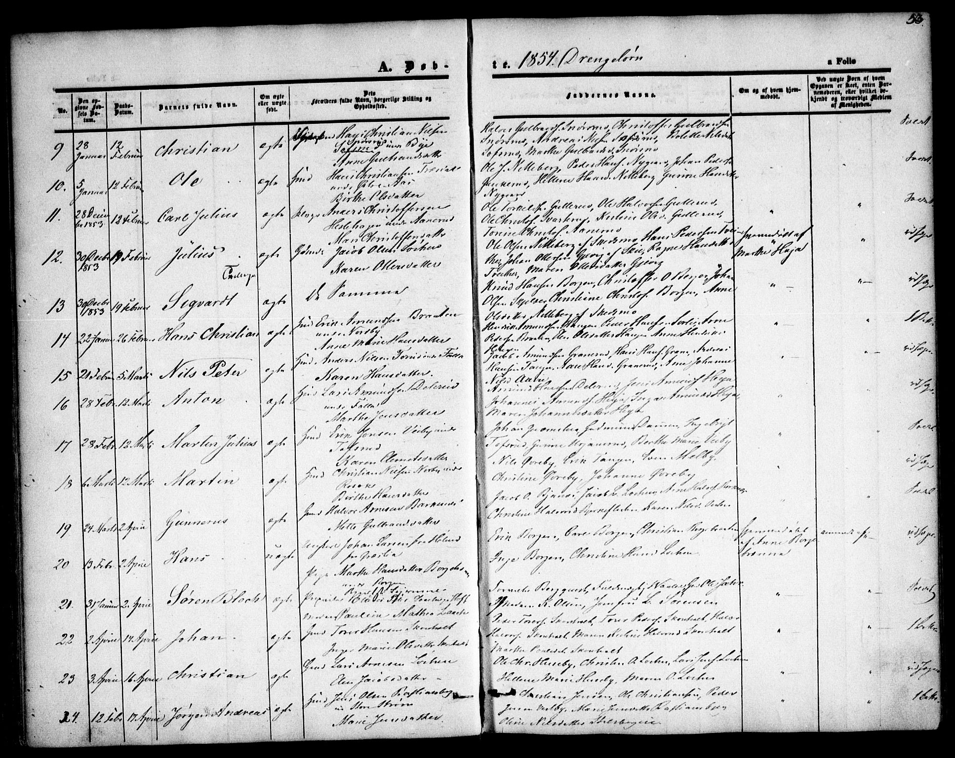 Fet prestekontor Kirkebøker, AV/SAO-A-10370a/F/Fa/L0010: Parish register (official) no. I 10, 1847-1859, p. 53