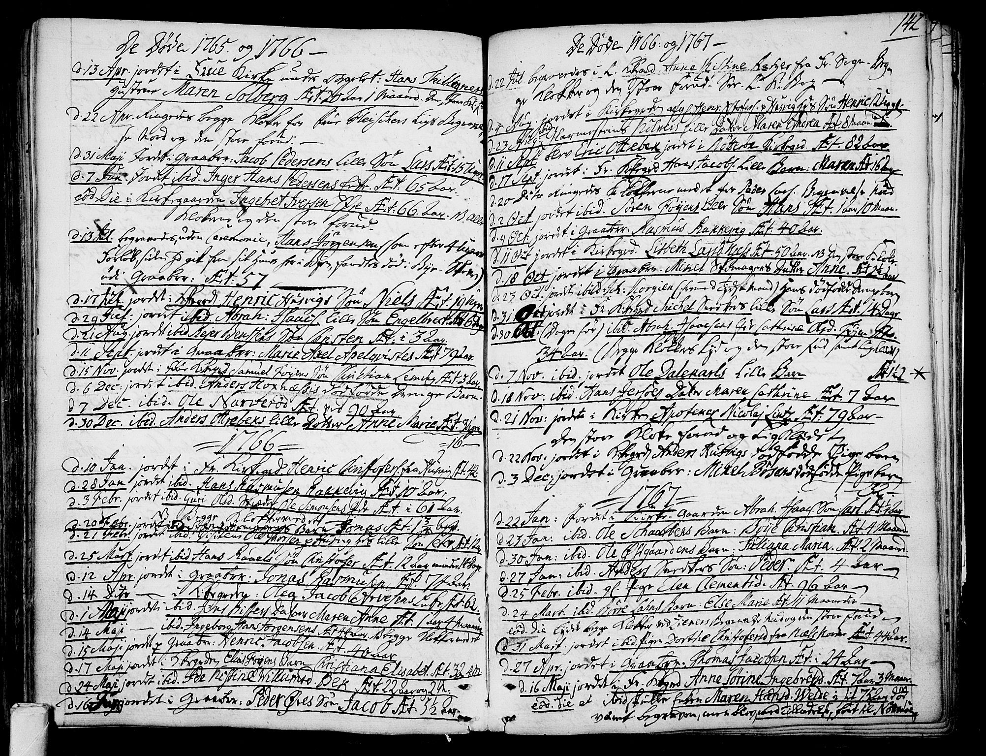 Tønsberg kirkebøker, AV/SAKO-A-330/F/Fa/L0002: Parish register (official) no. I 2, 1760-1796, p. 142