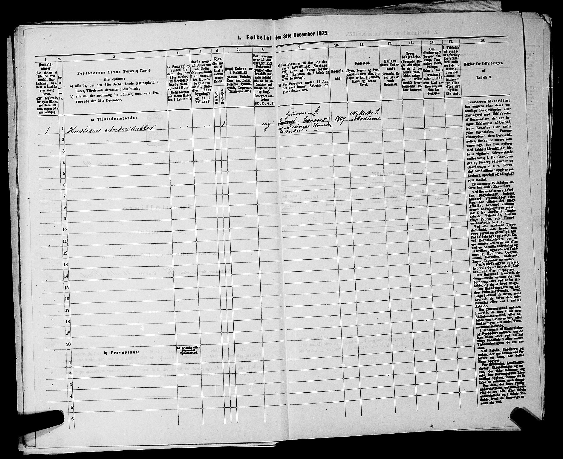 SAKO, 1875 census for 0623P Modum, 1875, p. 2442