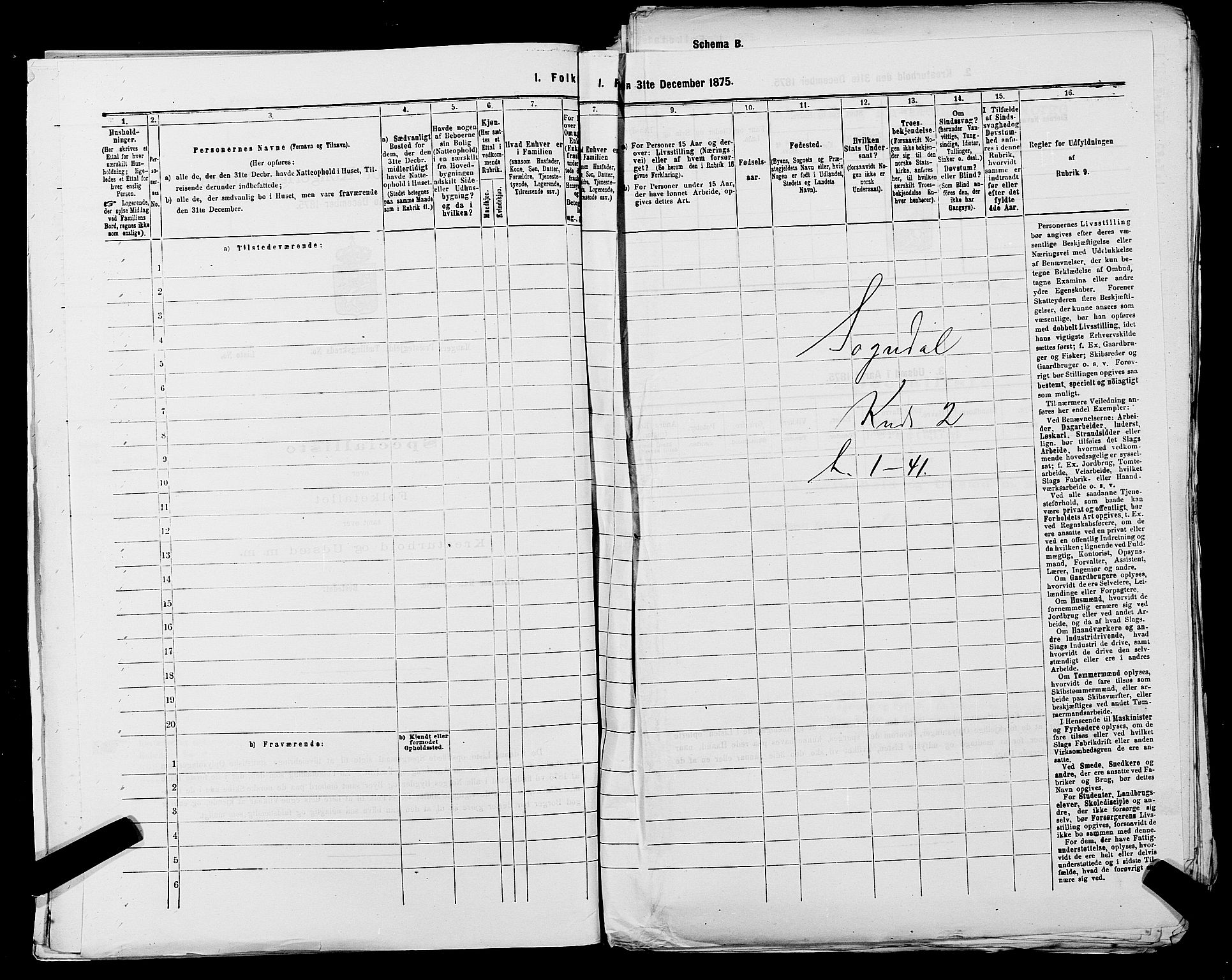 SAST, 1875 census for 1111L Sokndal/Sokndal, 1875, p. 103