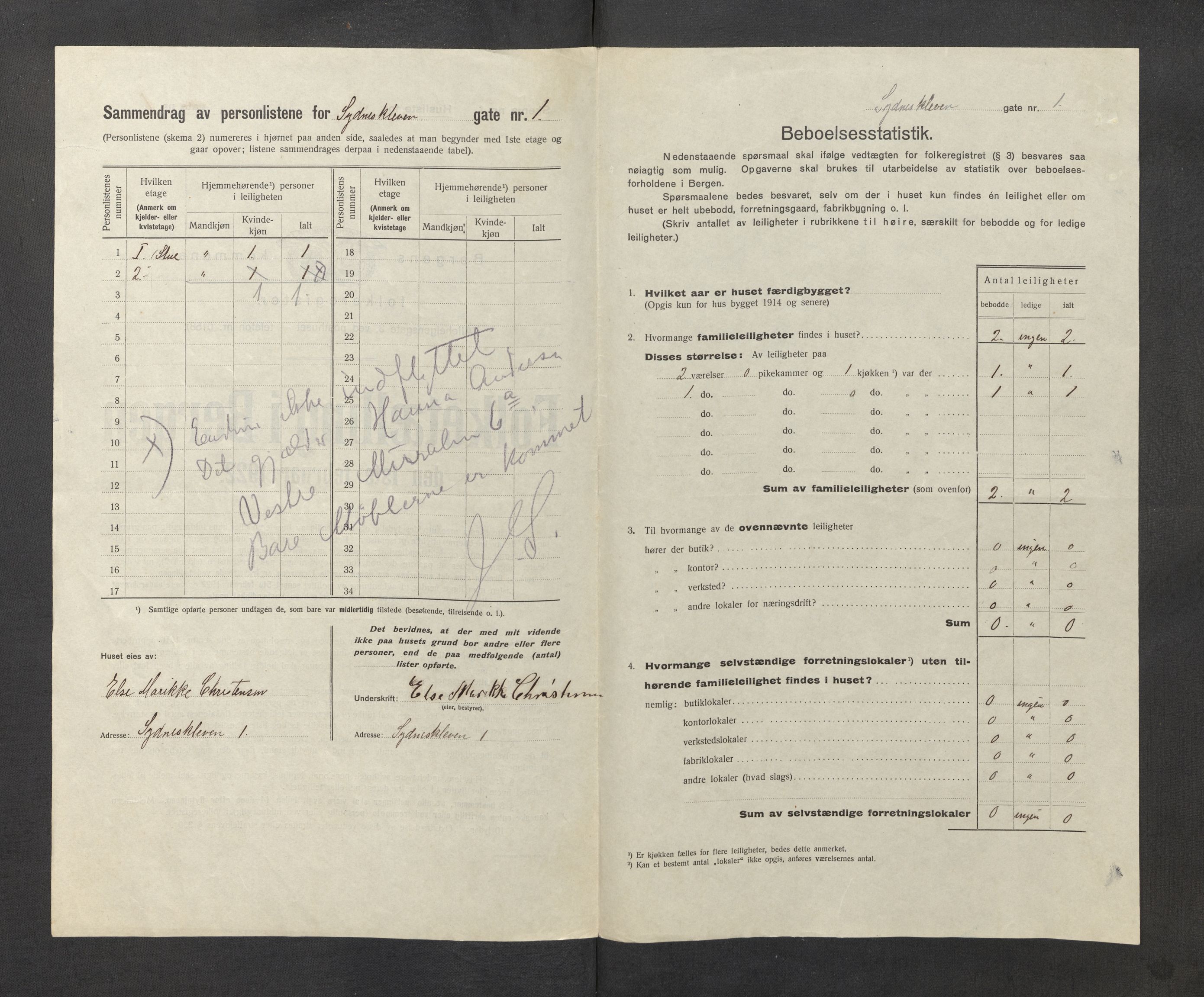 SAB, Municipal Census 1922 for Bergen, 1922, p. 42464