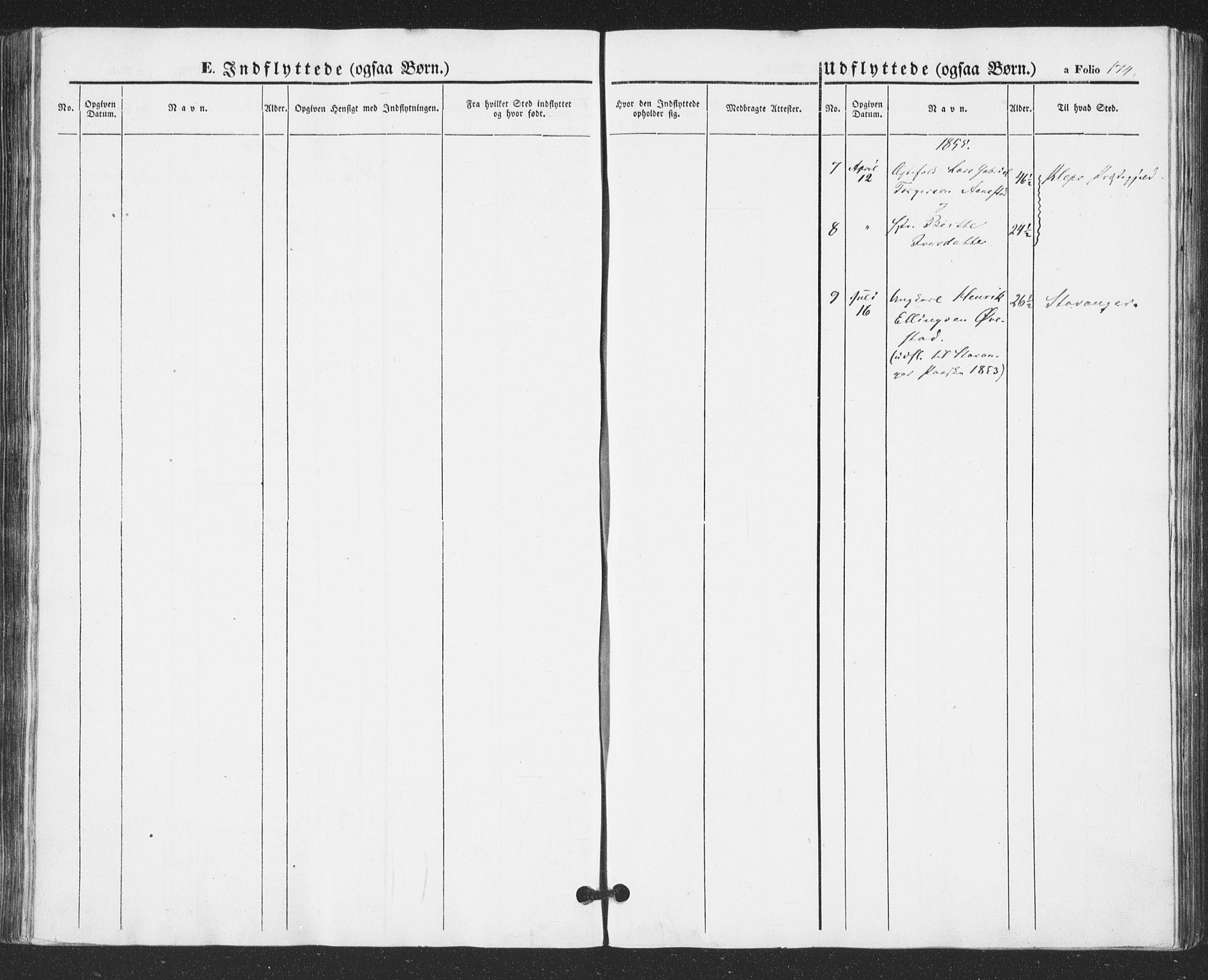 Hå sokneprestkontor, AV/SAST-A-101801/001/30BA/L0007: Parish register (official) no. A 6, 1842-1855, p. 174