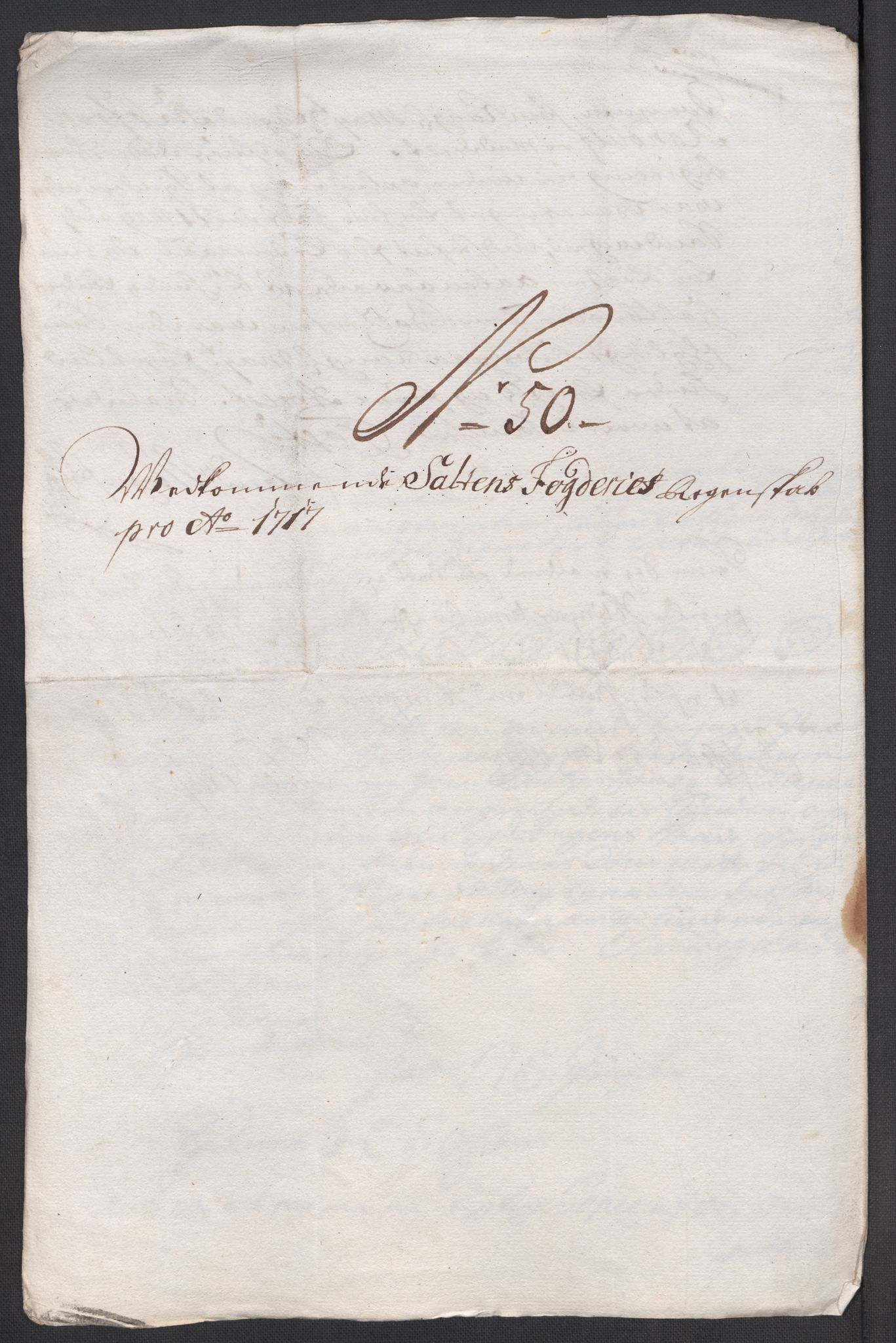 Rentekammeret inntil 1814, Reviderte regnskaper, Fogderegnskap, AV/RA-EA-4092/R66/L4587: Fogderegnskap Salten, 1717, p. 321