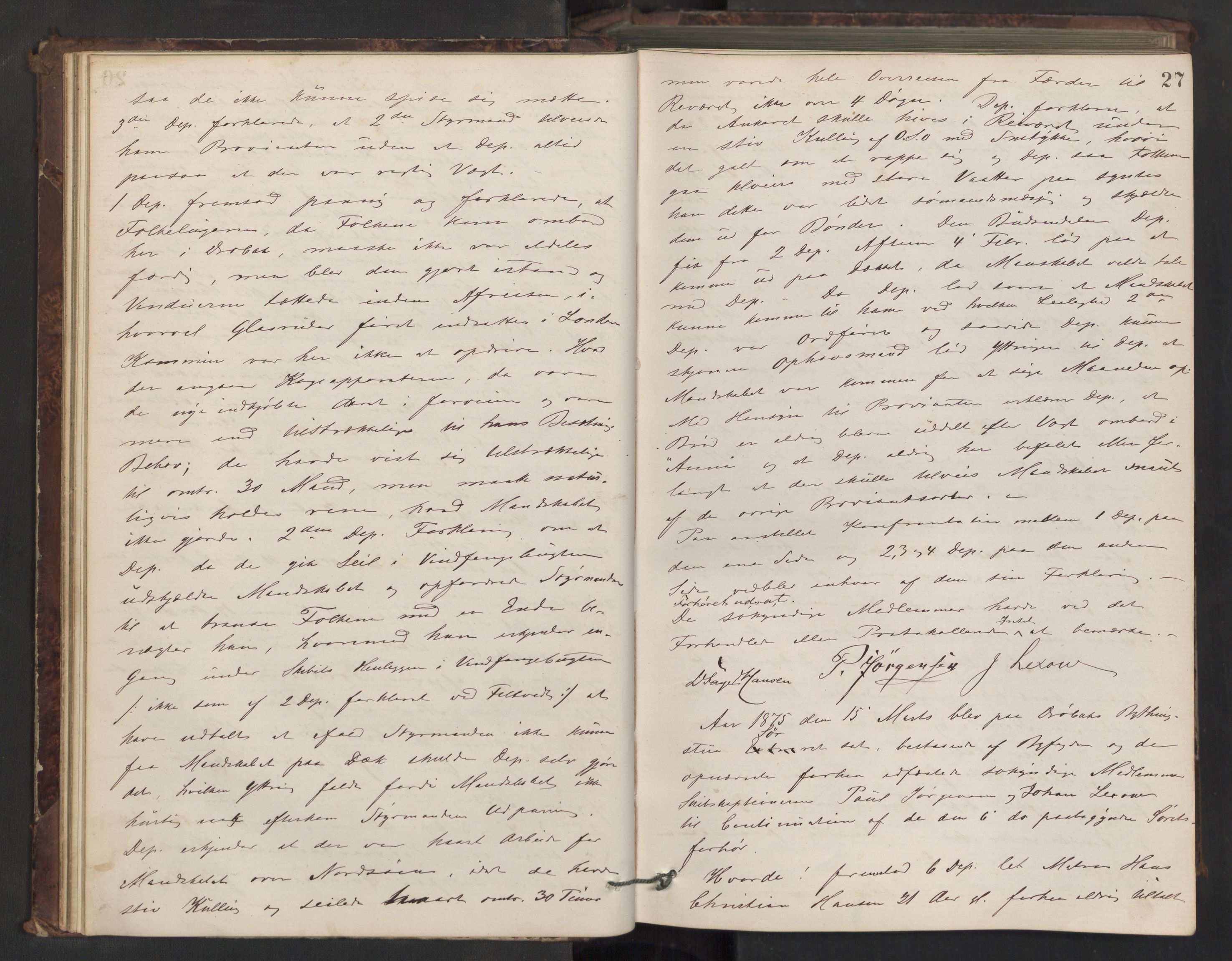 Drøbak byfogd, AV/SAO-A-10144/F/Fb/L0004: Ekstrarettsprotokoll, 1874-1889, p. 26b-27a