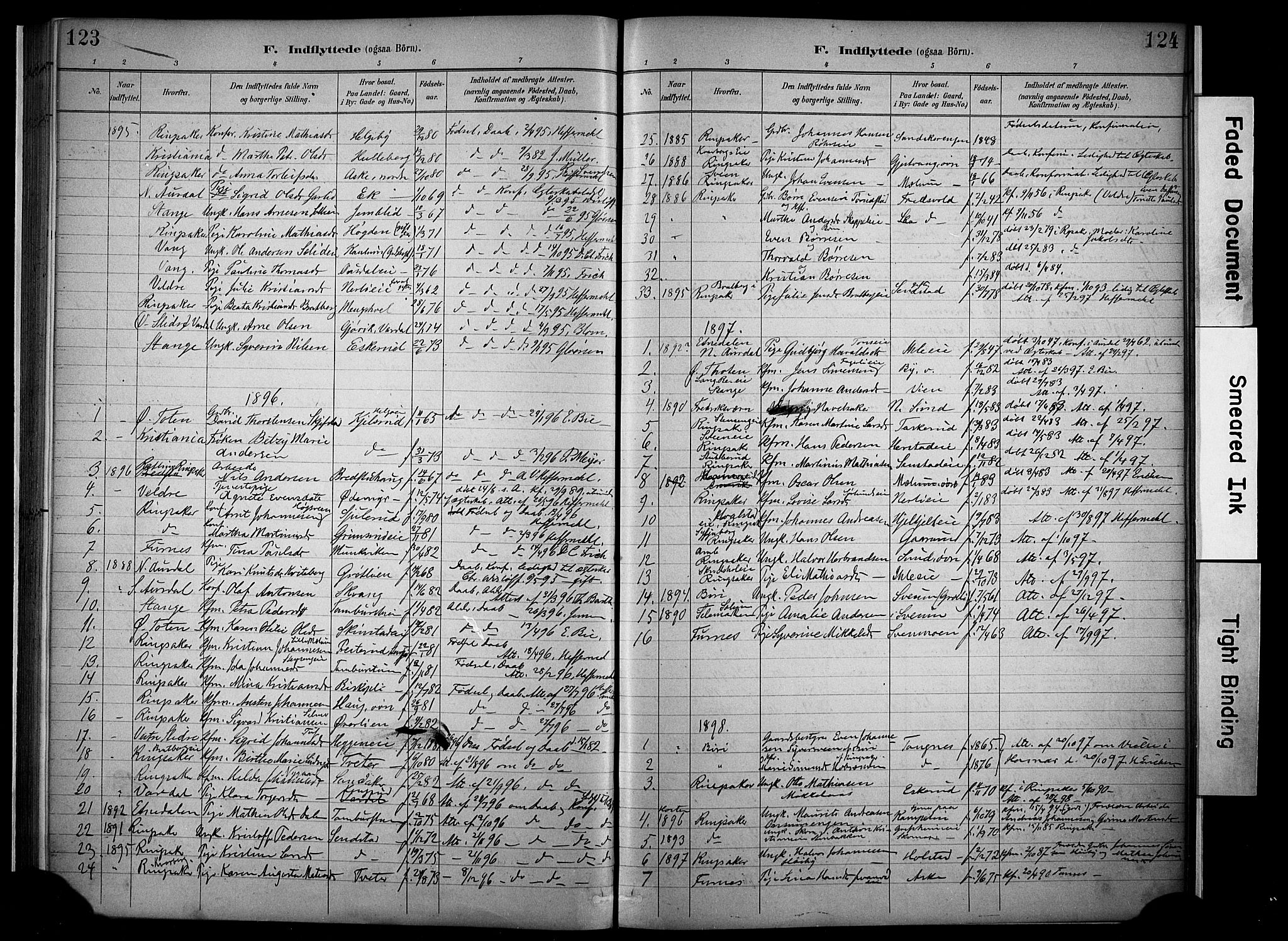 Nes prestekontor, Hedmark, SAH/PREST-020/K/Ka/L0011: Parish register (official) no. 11, 1887-1905, p. 123-124