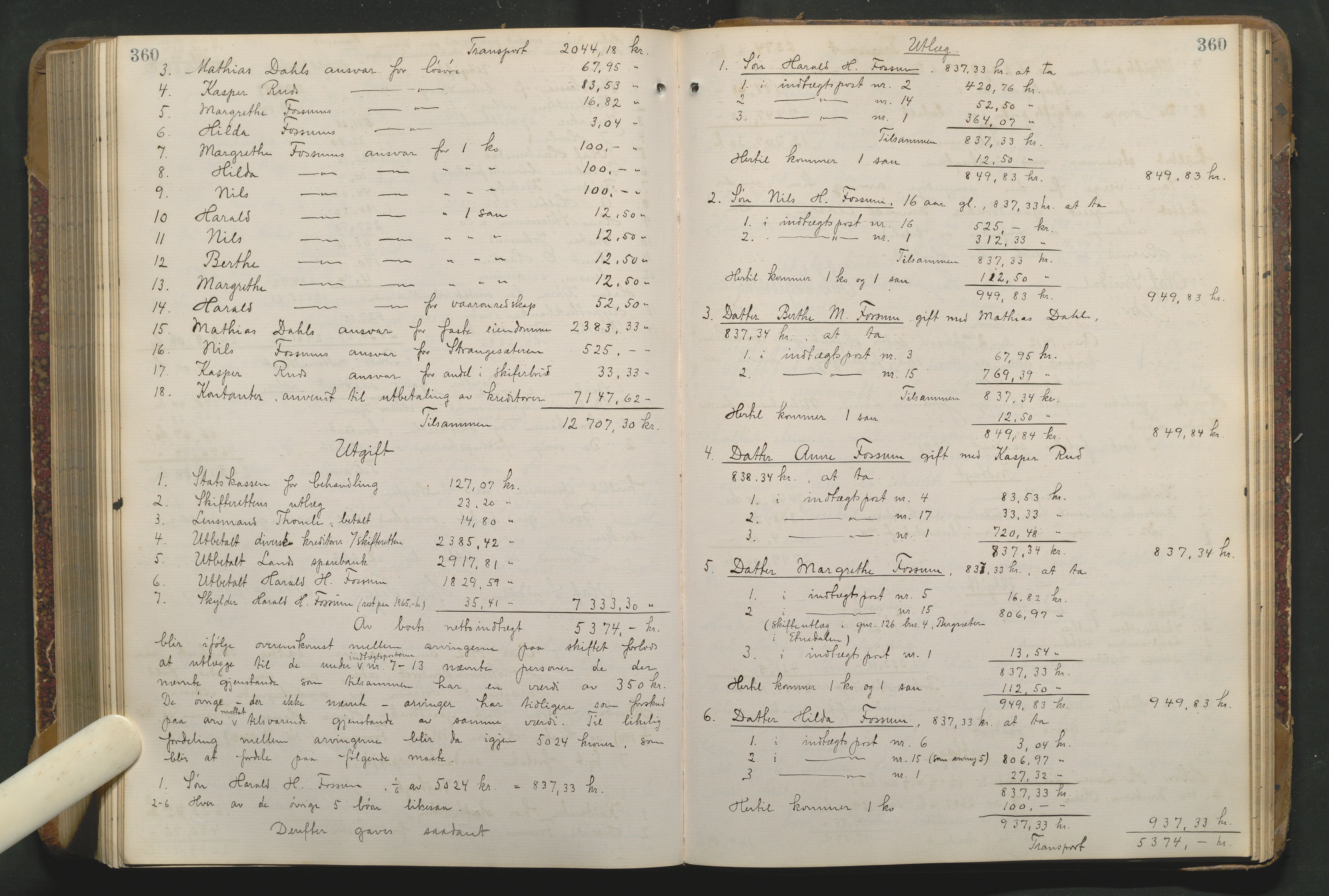 Hadeland og Land tingrett, SAH/TING-010/J/Jd/L0004: Skifteutlodningsprotokoll, 1900-1913, p. 360