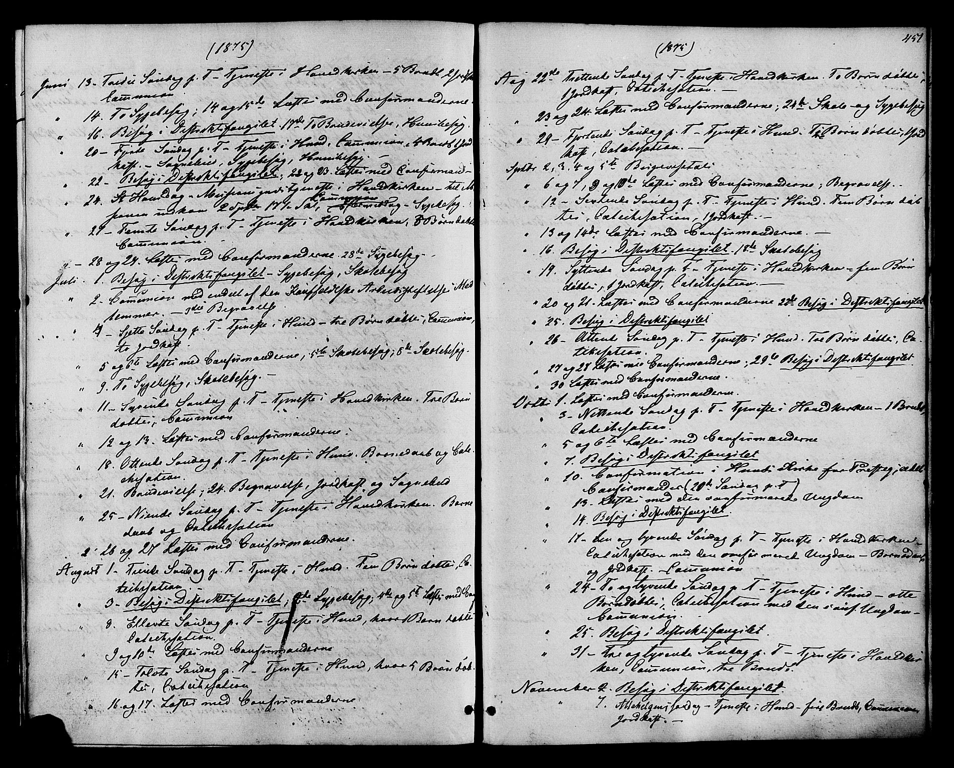Vardal prestekontor, AV/SAH-PREST-100/H/Ha/Haa/L0007: Parish register (official) no. 7, 1867-1878, p. 451