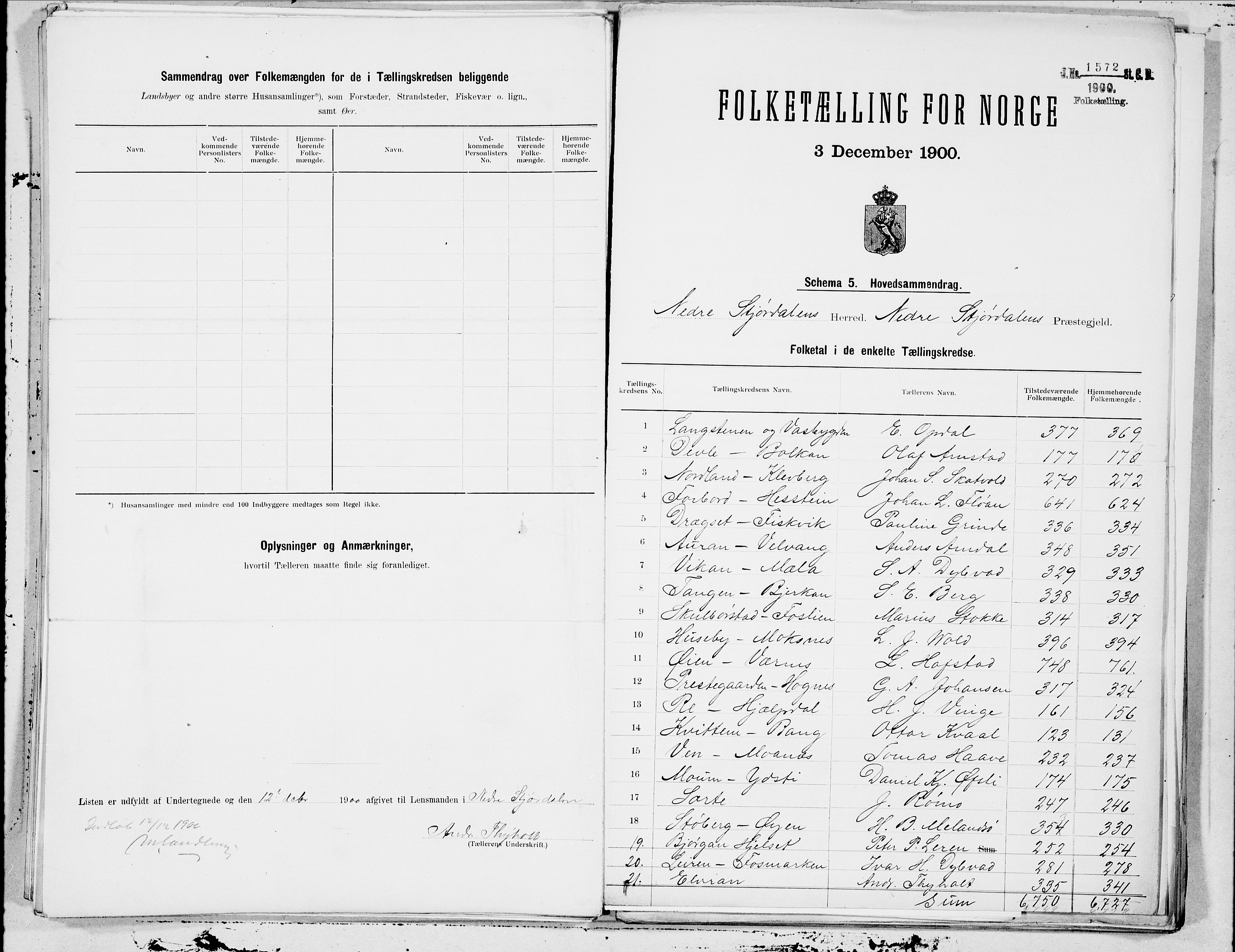 SAT, 1900 census for Nedre Stjørdal, 1900, p. 45