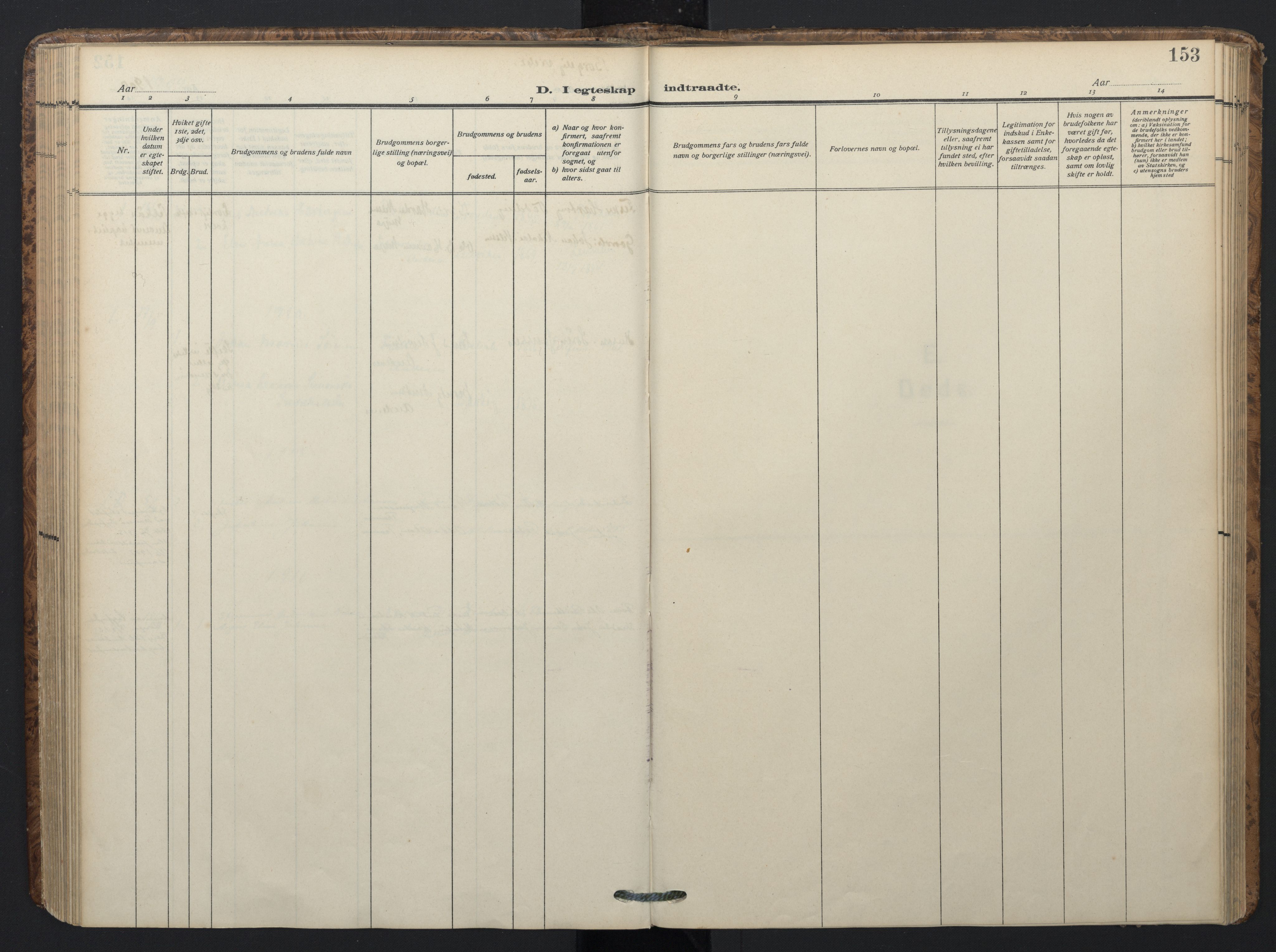 Ministerialprotokoller, klokkerbøker og fødselsregistre - Nordland, SAT/A-1459/899/L1438: Parish register (official) no. 899A06, 1909-1922, p. 153