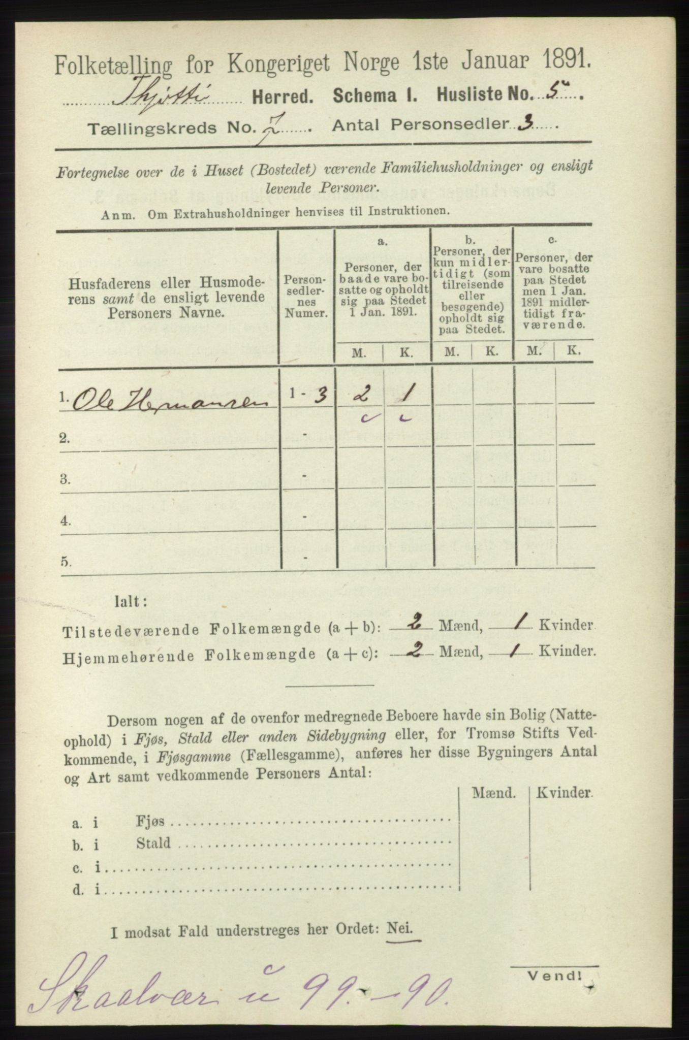 RA, 1891 census for 1817 Tjøtta, 1891, p. 3527