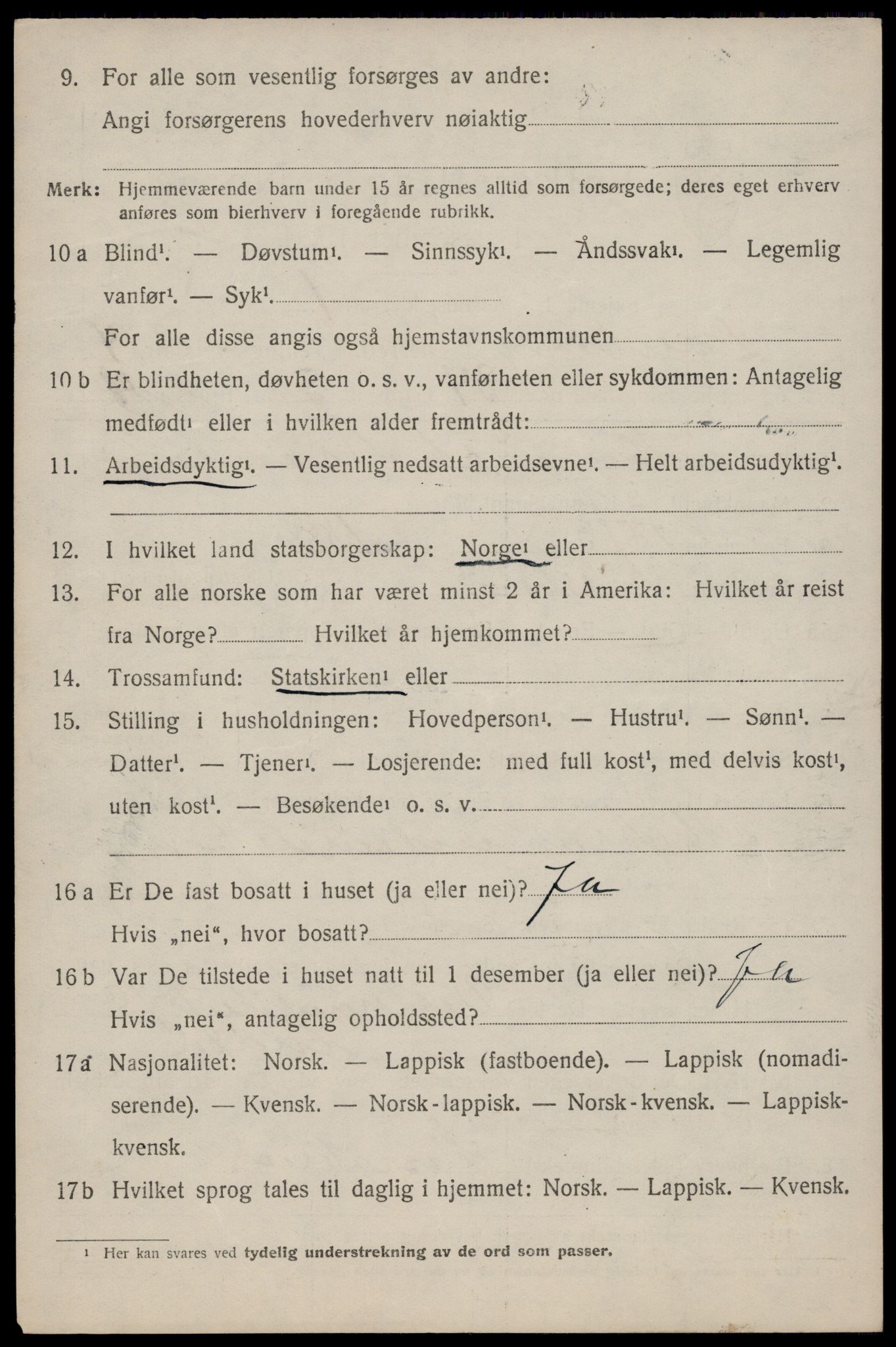 SAT, 1920 census for Dverberg, 1920, p. 10983