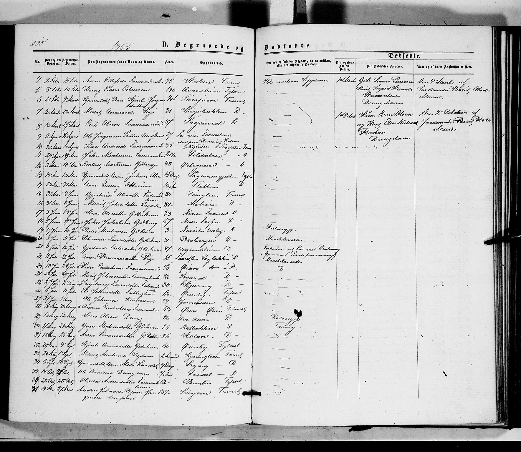 Tynset prestekontor, AV/SAH-PREST-058/H/Ha/Haa/L0021: Parish register (official) no. 21, 1863-1879, p. 335